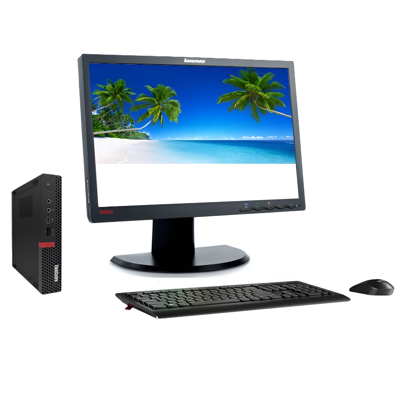 PC Lenovo M720 TINY Intel Core i3-8a 16GB RAM 256GB+500GB HDD Monitor 19",Equipo Clase A Reacondicionado
