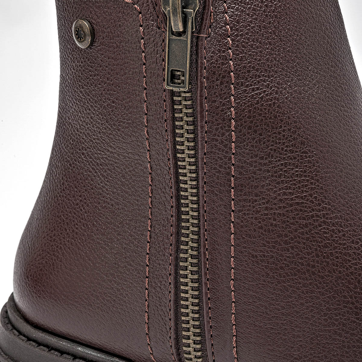 Moramora botín de piel para mujer café cod 136256-E