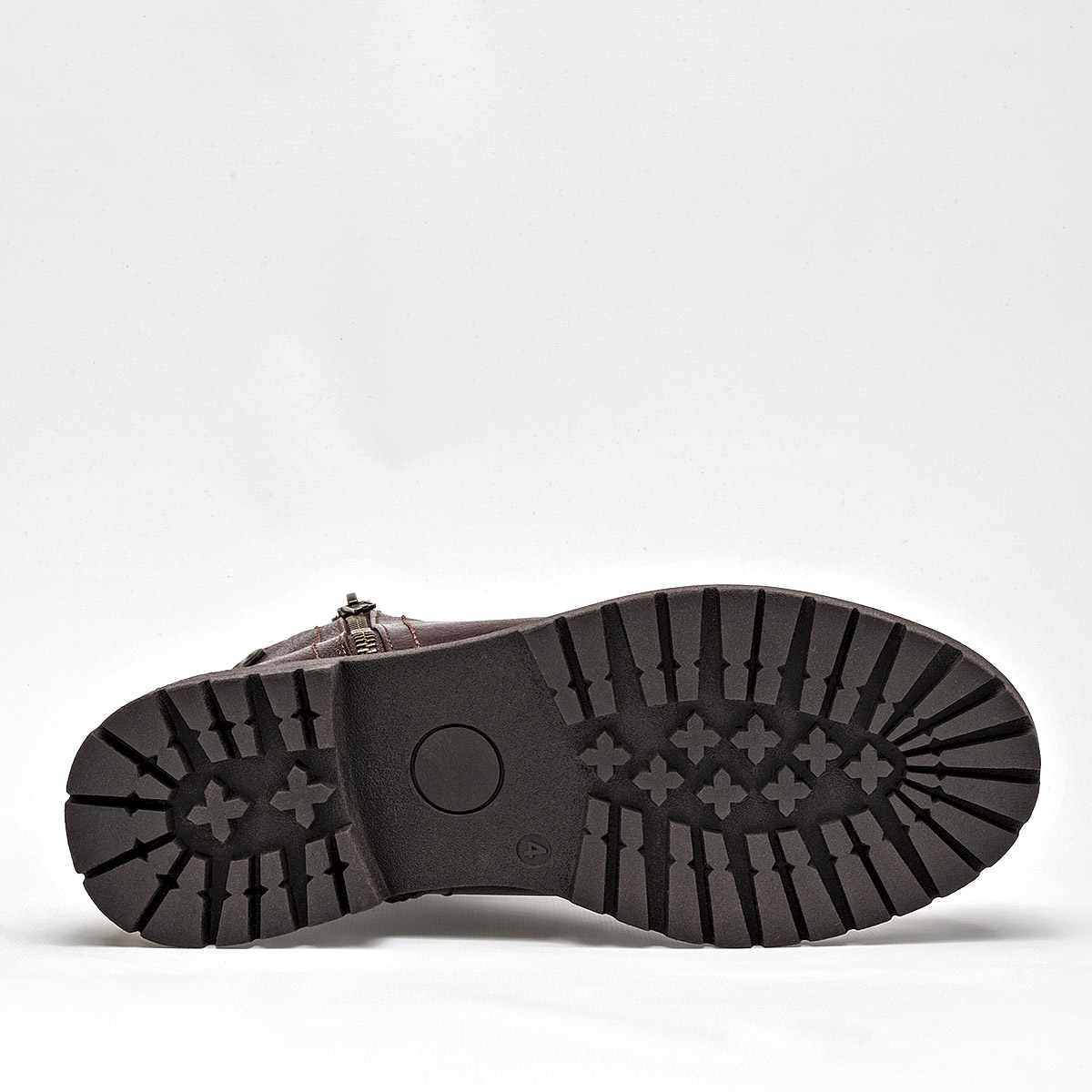 Moramora botín de piel para mujer café cod 136256-E