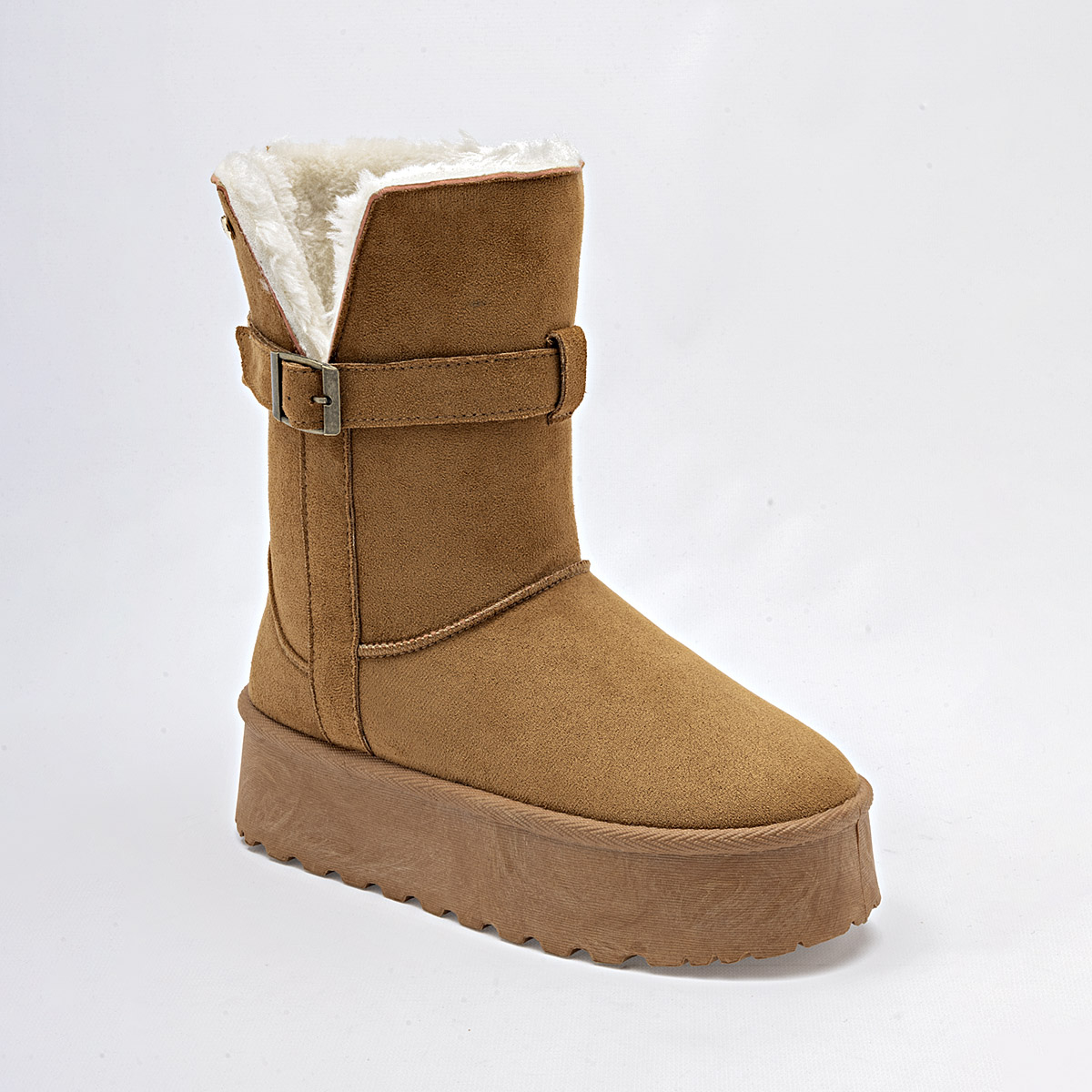 Moramora bota invernal  para mujer  camel cod 137981-E