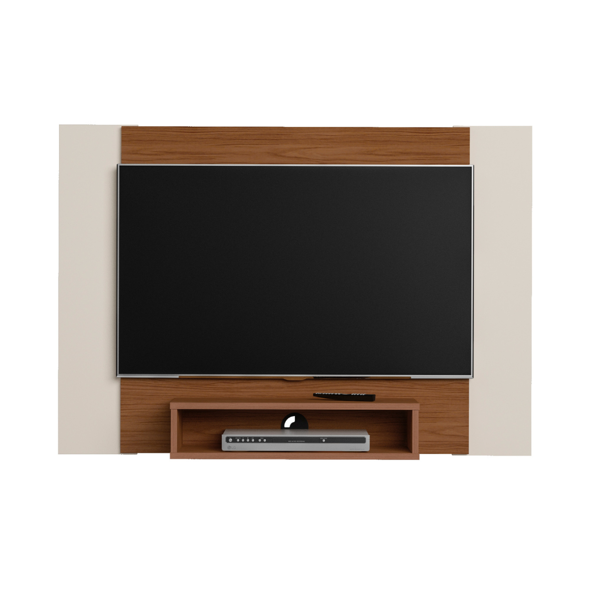Panel Bertolini Cine Cedro Con Off White Para TV Hasta 47"