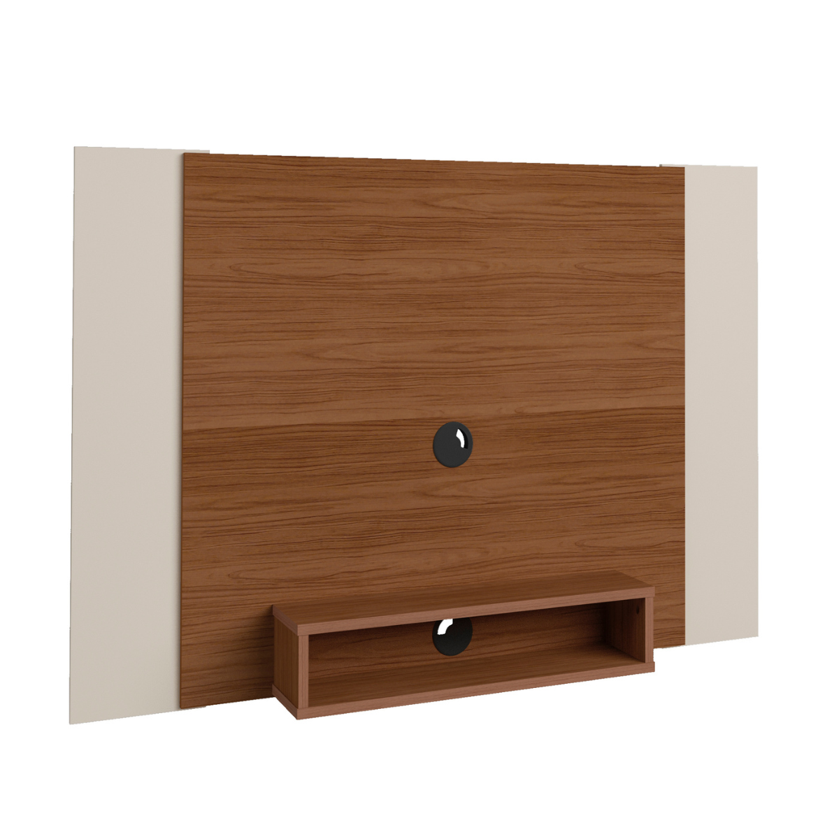 Panel Bertolini Cine Cedro Con Off White Para TV Hasta 47"