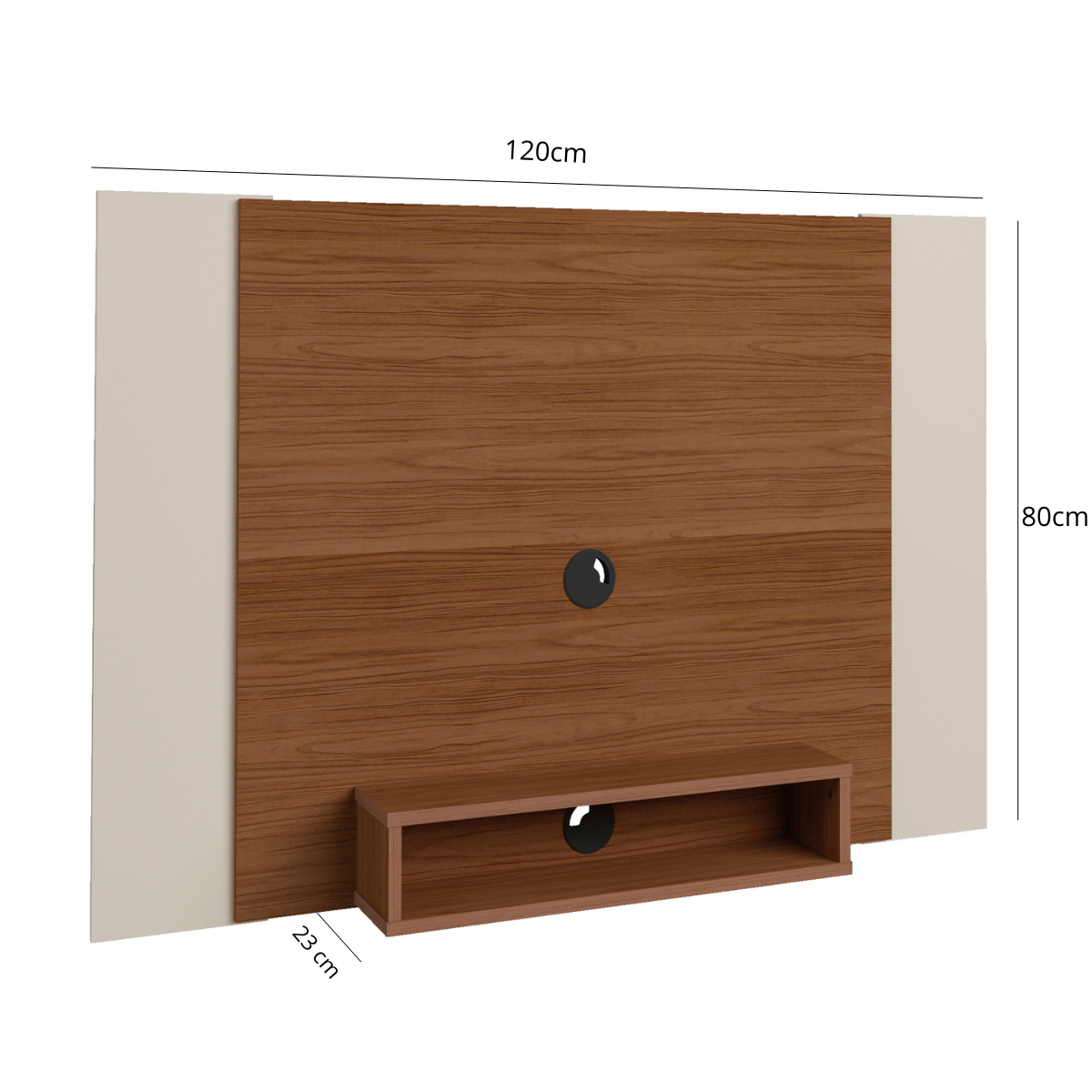 Panel Bertolini Cine Cedro Con Off White Para TV Hasta 47"