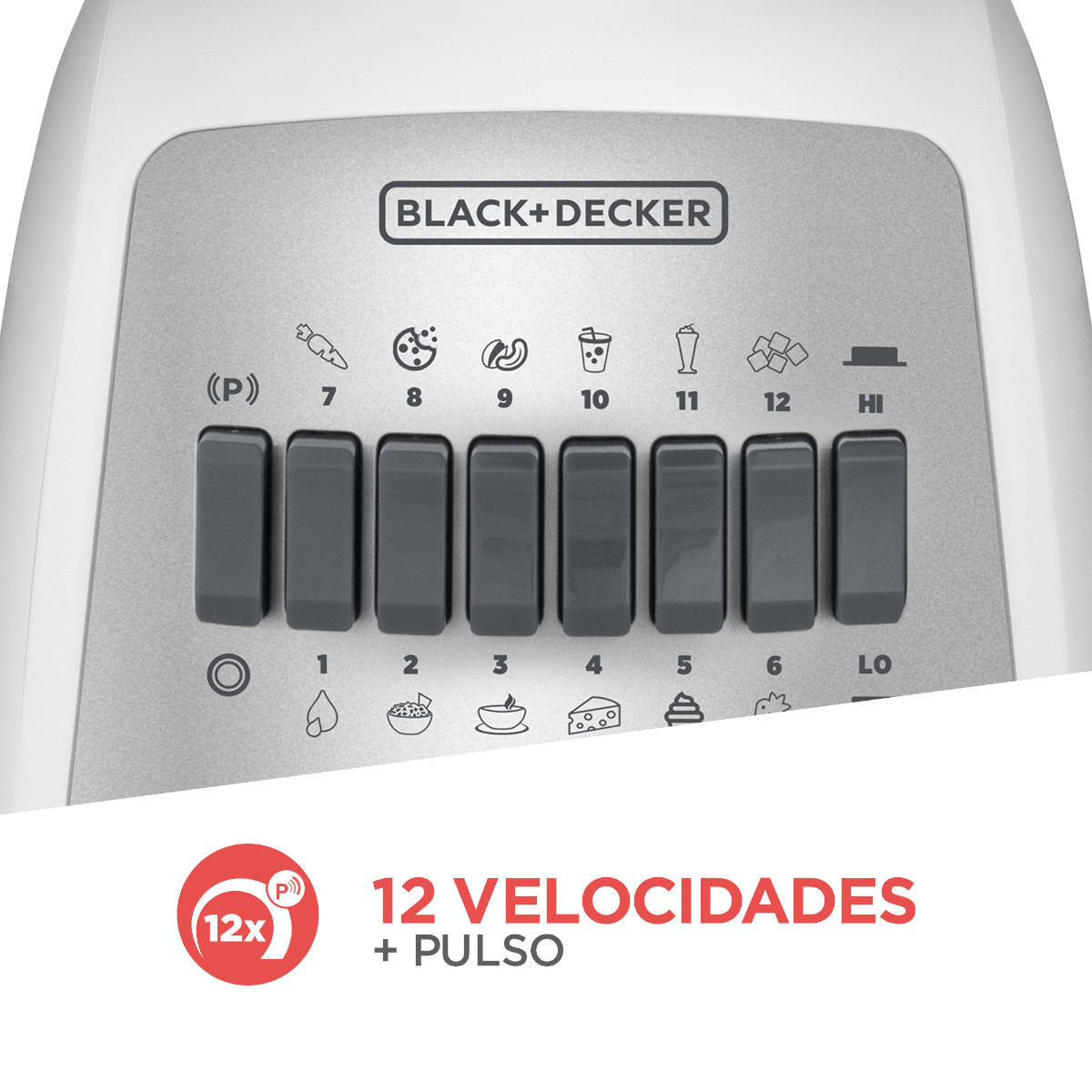 Licuadora Black+Decker BLBD210GW 12 Vel Jarra Vidrio 1.25Lt