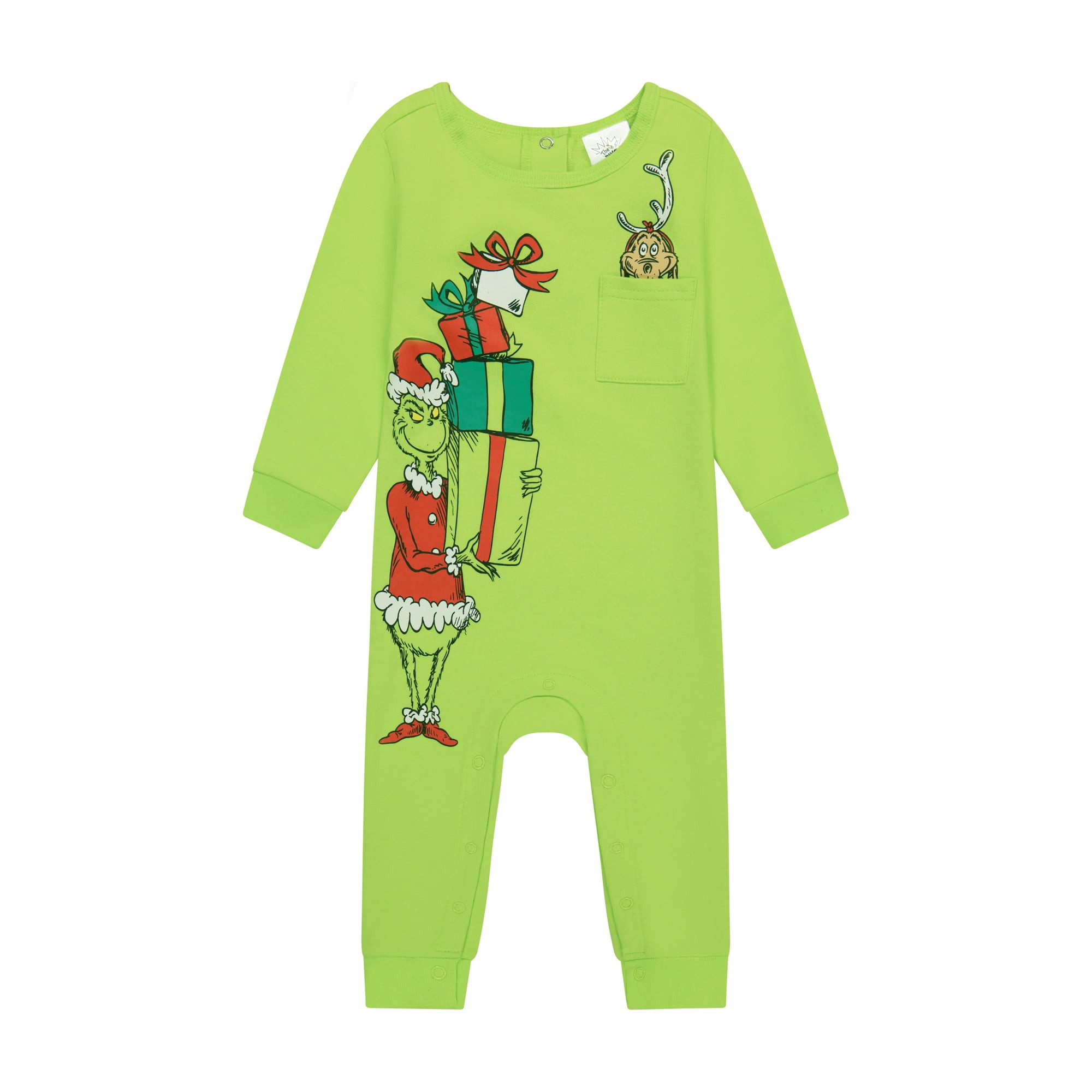 Dr.Seuss Bebé Grinch Mameluco Estampado Verde Navidad Grinch