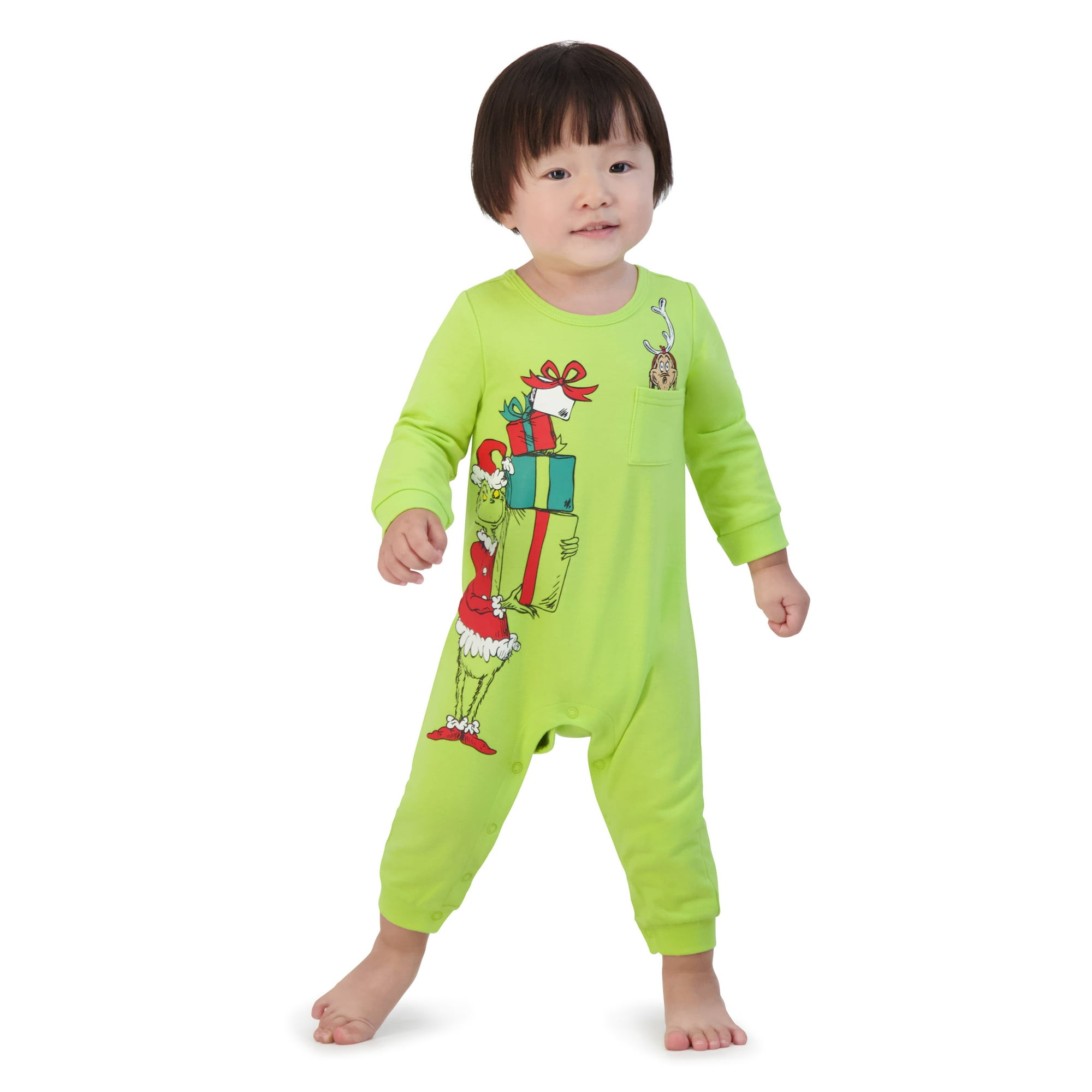Dr.Seuss Bebé Grinch Mameluco Estampado Verde Navidad Grinch