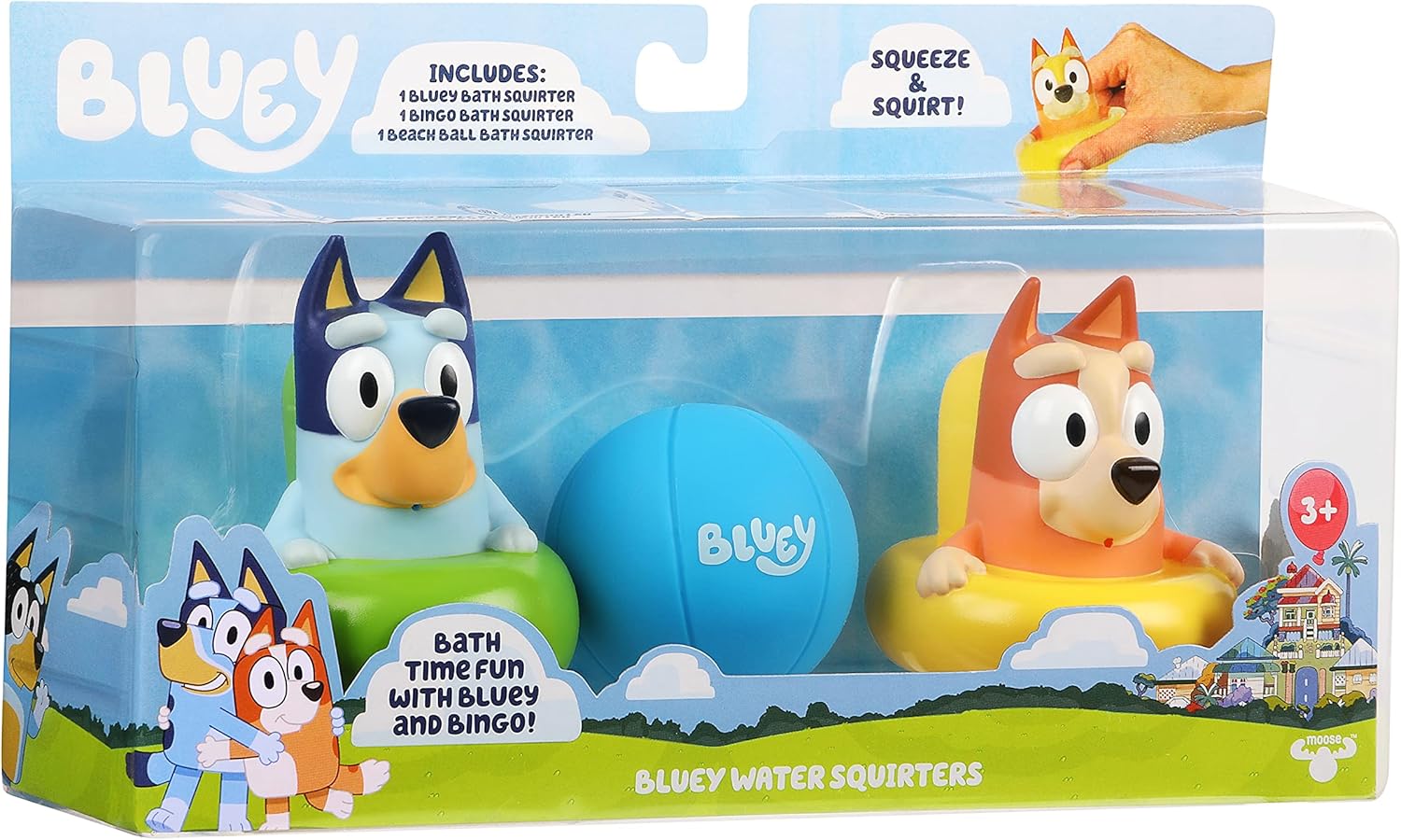 Bluey Squirters de Baño Bingo Paquete de 3 Multicolor Pequeño