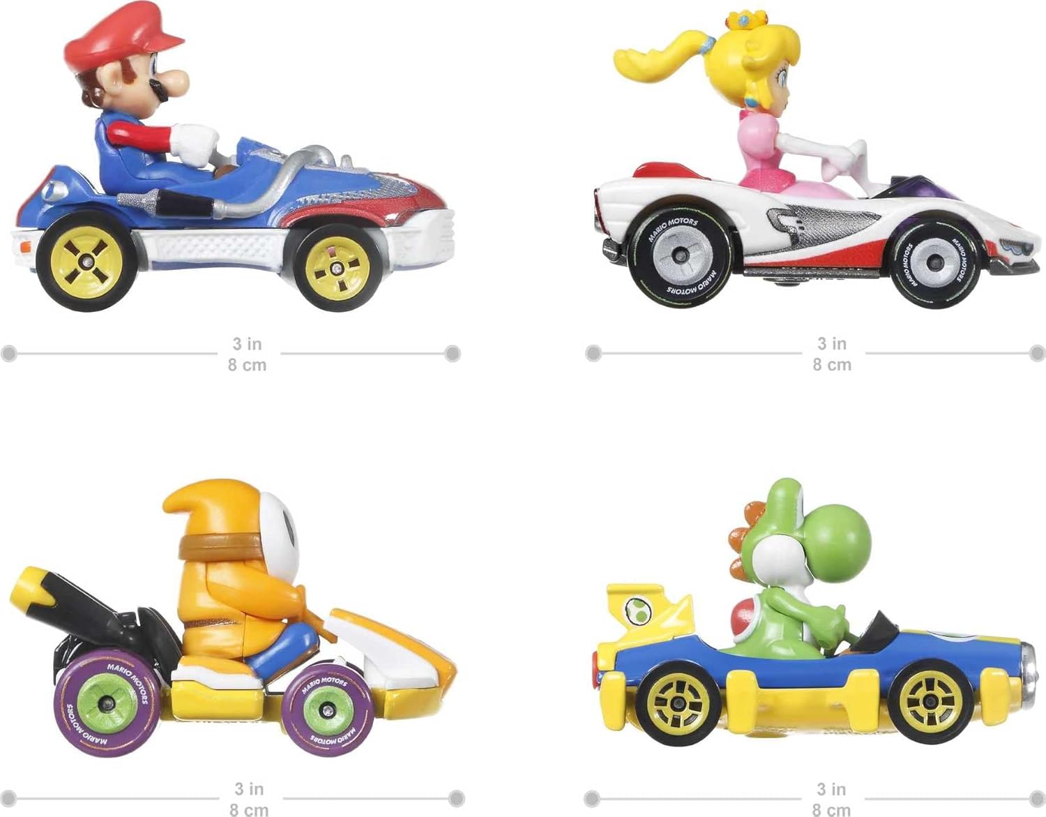 Hot Wheels Vehículo Juguete Paquete 4 Personajes Mario Kart