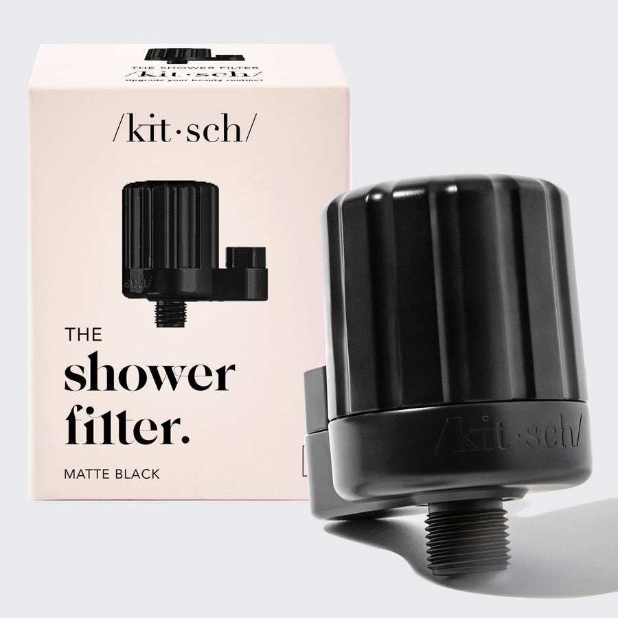 Kitsch Filtro Cabezal Ducha Para Agua Dura Suavizante Mejora el Cabello, las Uñas y la Piel Negro