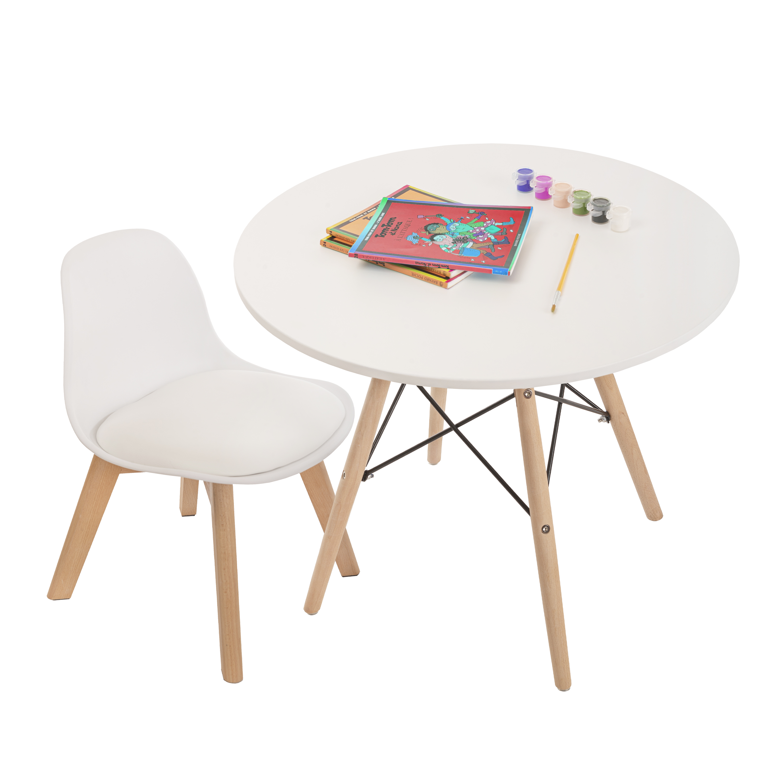 Comedor Moderno para Niña – 1 Silla Infantil y Mesa Eames Infantil – Duduk