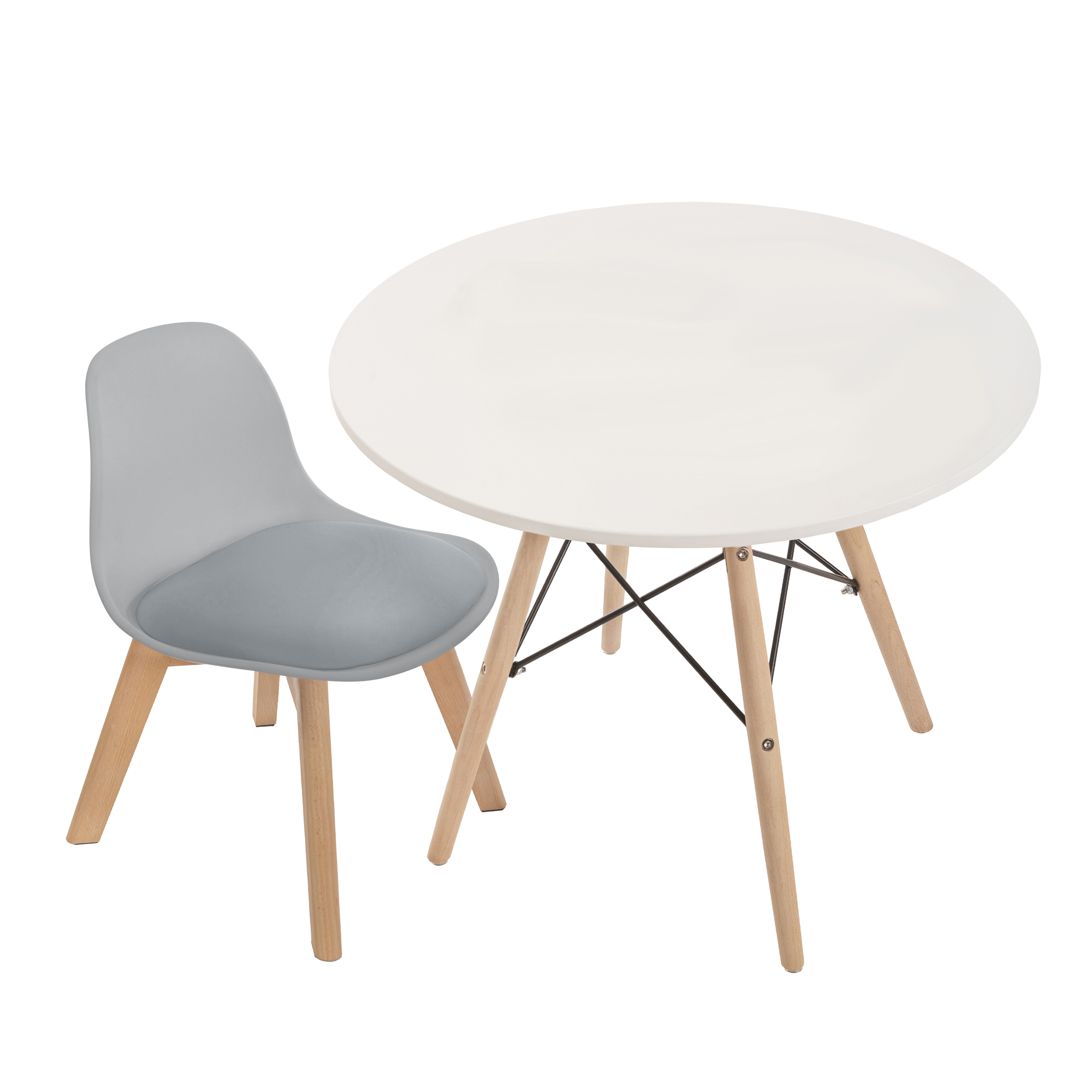 Comedor Moderno para Niña – 1 Silla Infantil y Mesa Eames Infantil – Duduk