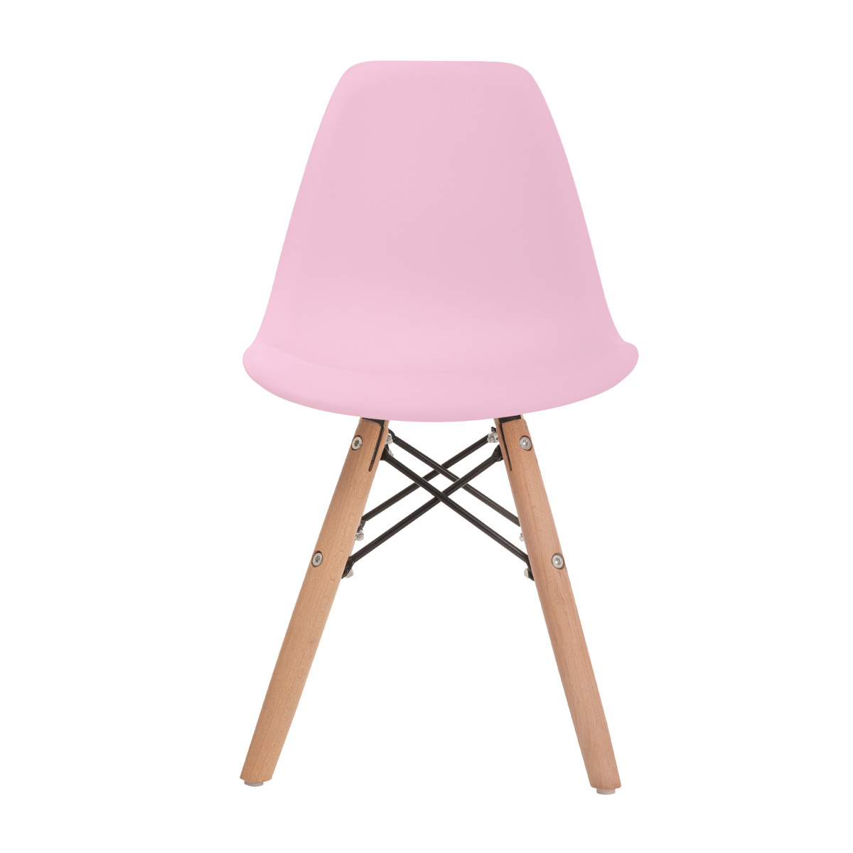Juego de 2 sillas infantiles Eames modernas para niños pequeños (blancas, grises y rosa).