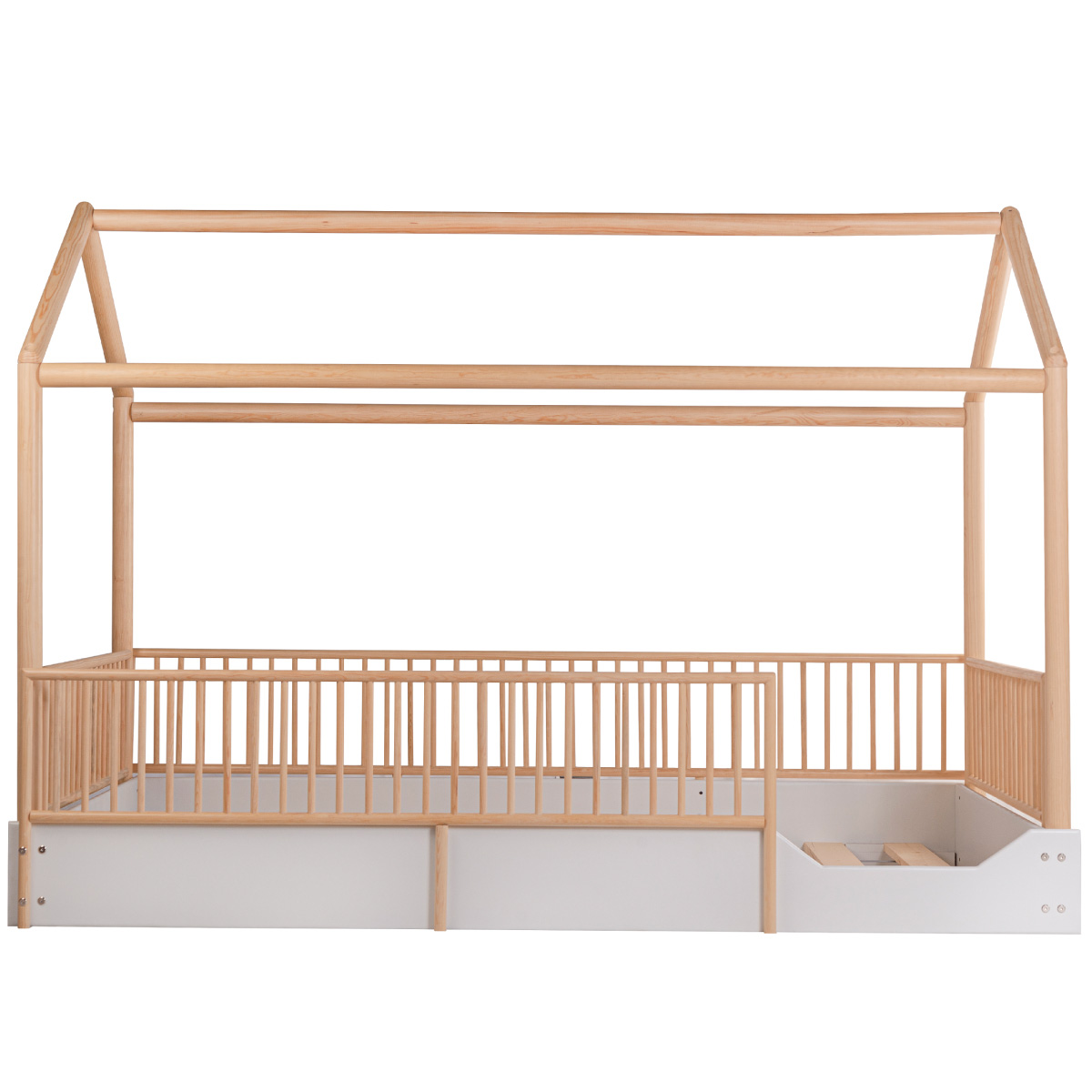 DUDUK Cama Casa Montessori de Madera con Barandales.