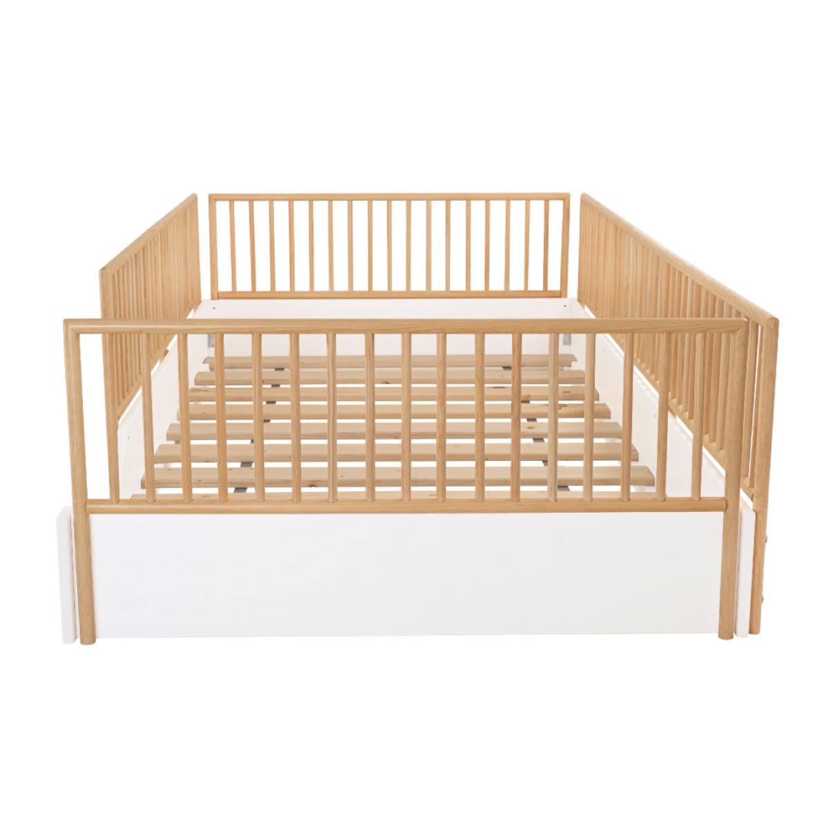 Cama Cuna Corral de madera Barnizada para Niños Pequeños - Individual 