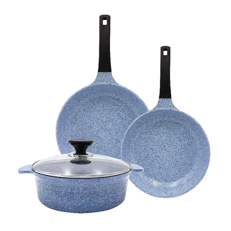 Set De Sartenes Y Ollas De Cerámica Antiadherente  Azul