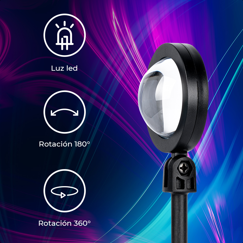 Lámpara de Proyección Sunset 16 Colores