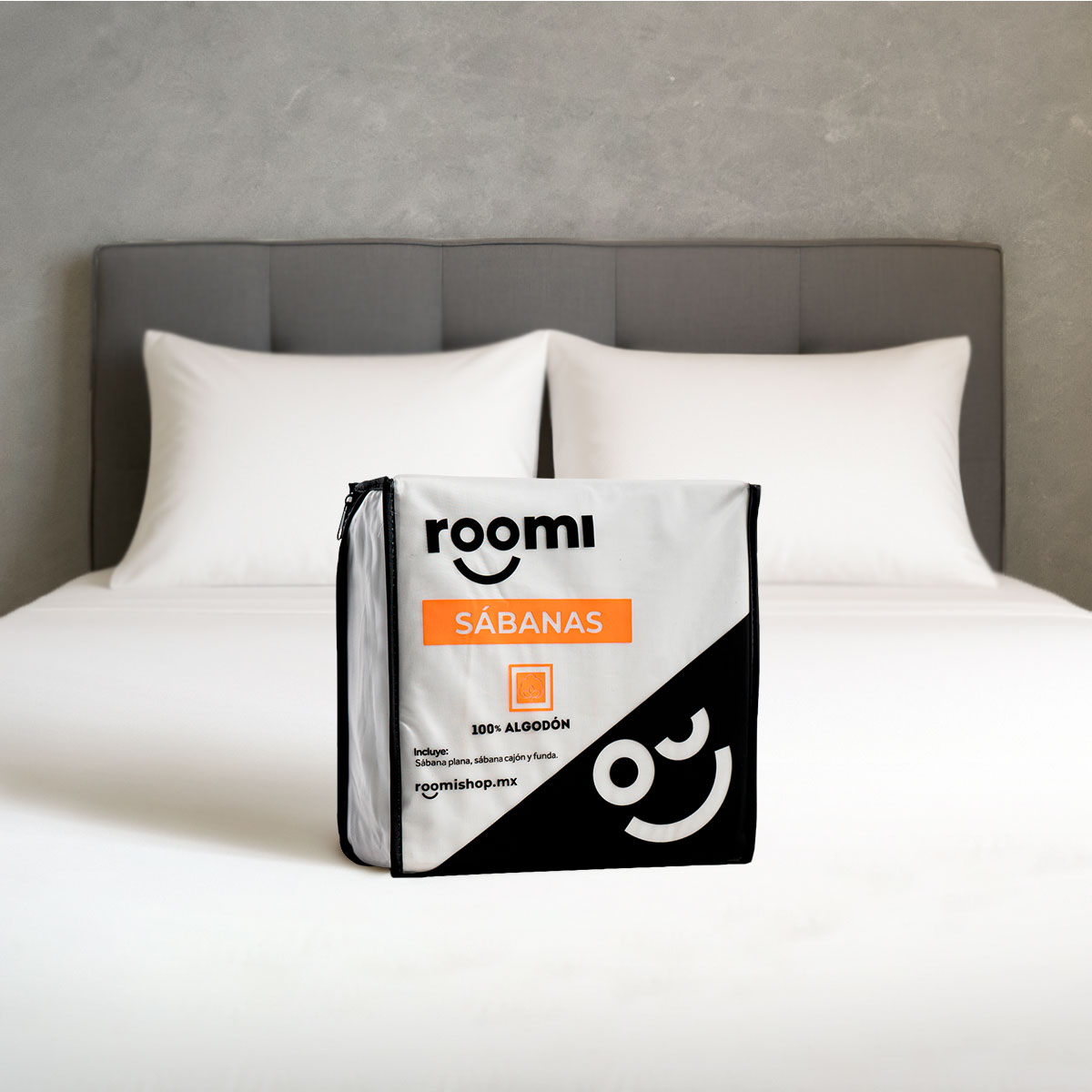 Juego de Sábanas King Size Roomi Algodón Calidad Premium Color Blanco