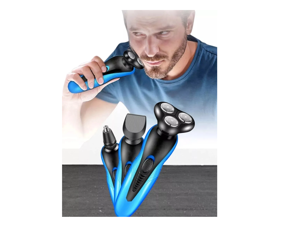 Máquina Afeitar Barba Eléctrica 3 En 1 Recargable