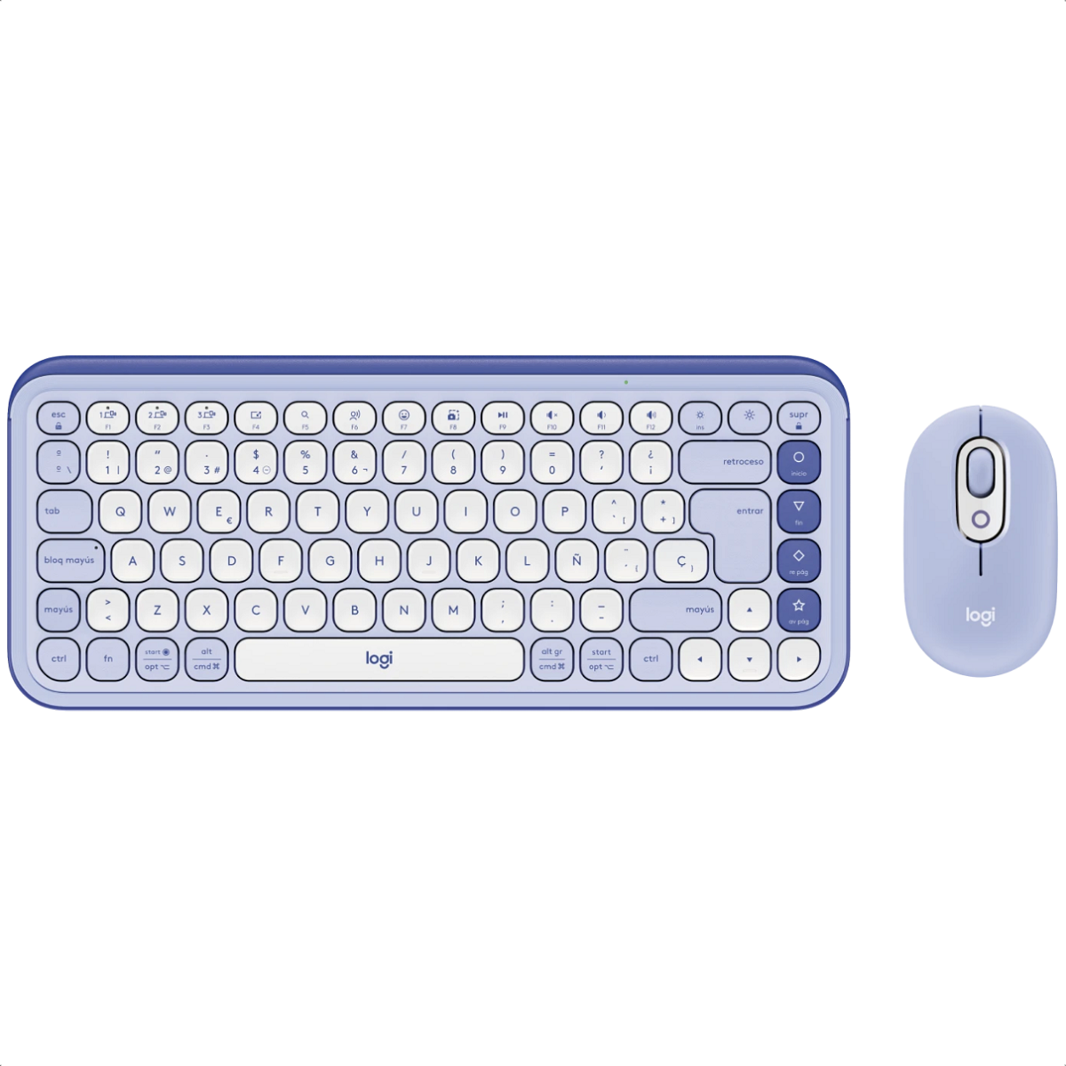 Kit Teclado Y Mouse Logitech POP Icon Inalambrico Bluetooth Lila 920-013054