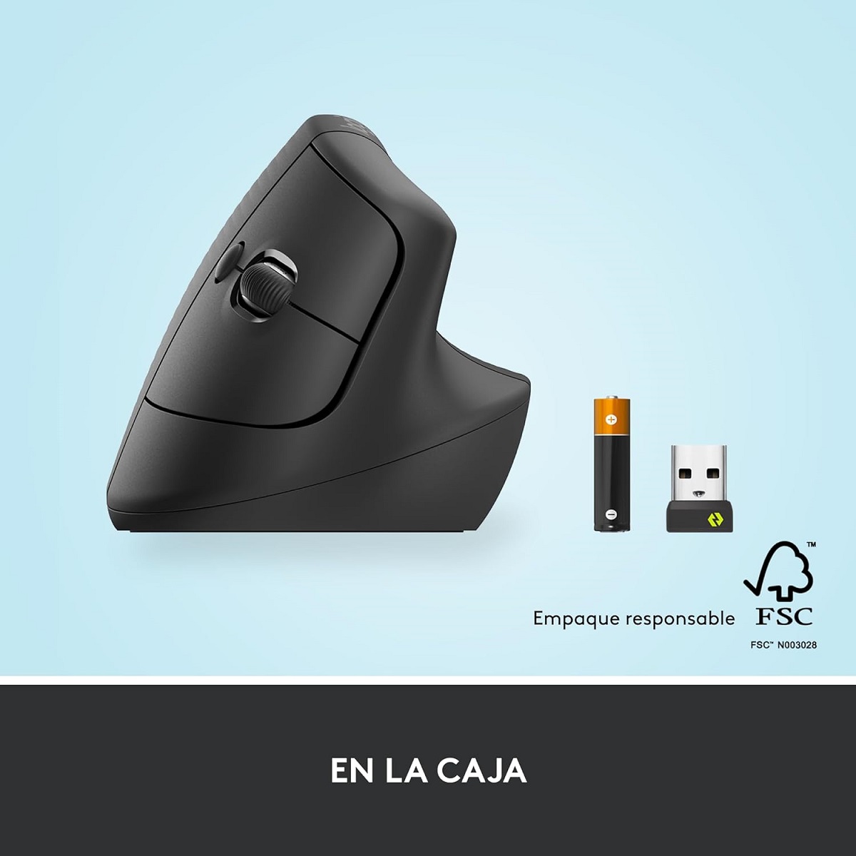 Mouse Logitech LIFT Vertical Ergonomico Inalambrico Optico USB Grafito 910-006466