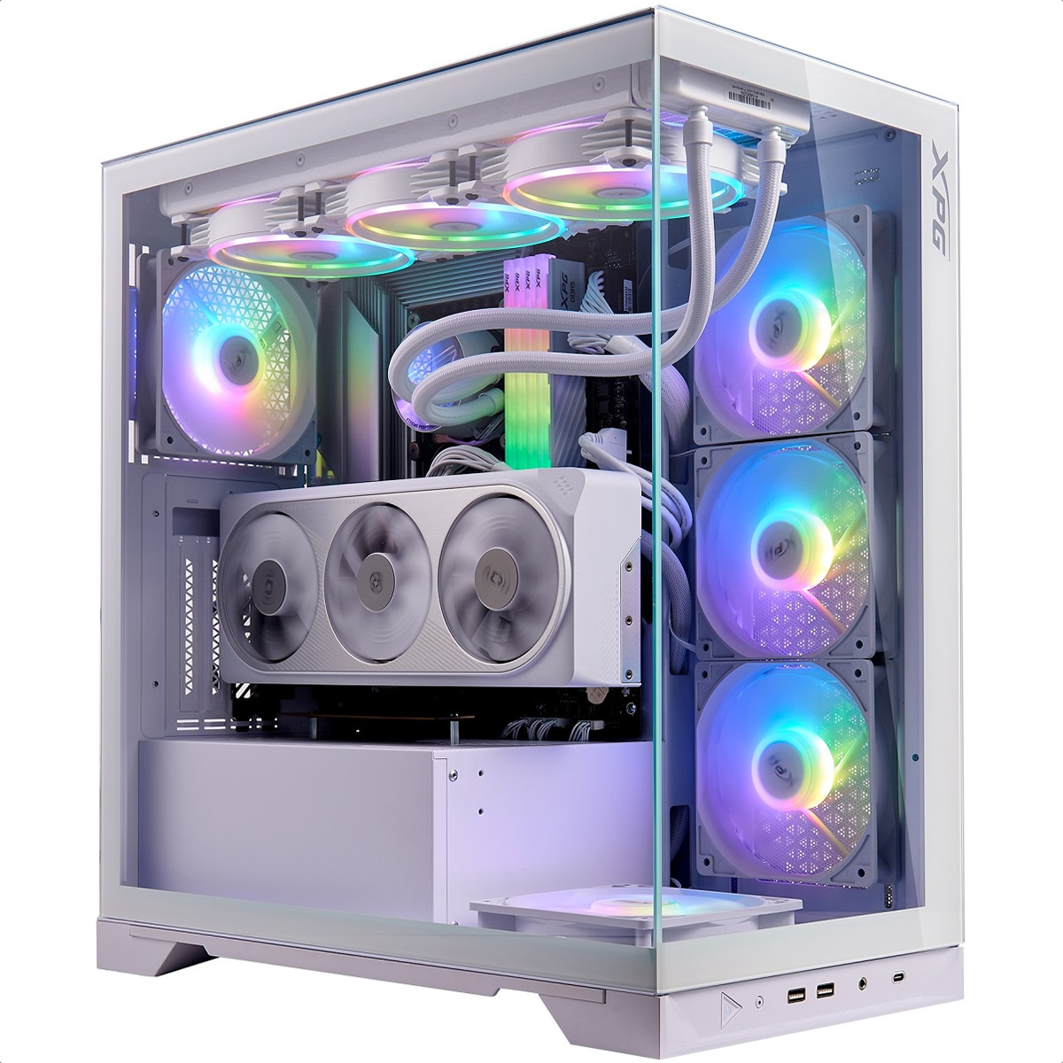 Gabinete Adata XPG INVADER X Vidrio Templado 5 Ventiladores ARGB Blanco INVADERXMT-WHCWW