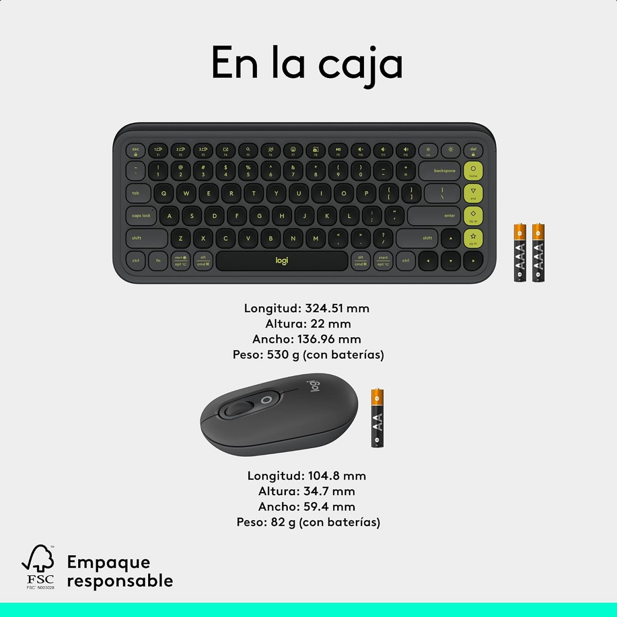 Kit Teclado Y Mouse Logitech POP Icon Inalambrico Bluetooth Grafito 920-013052