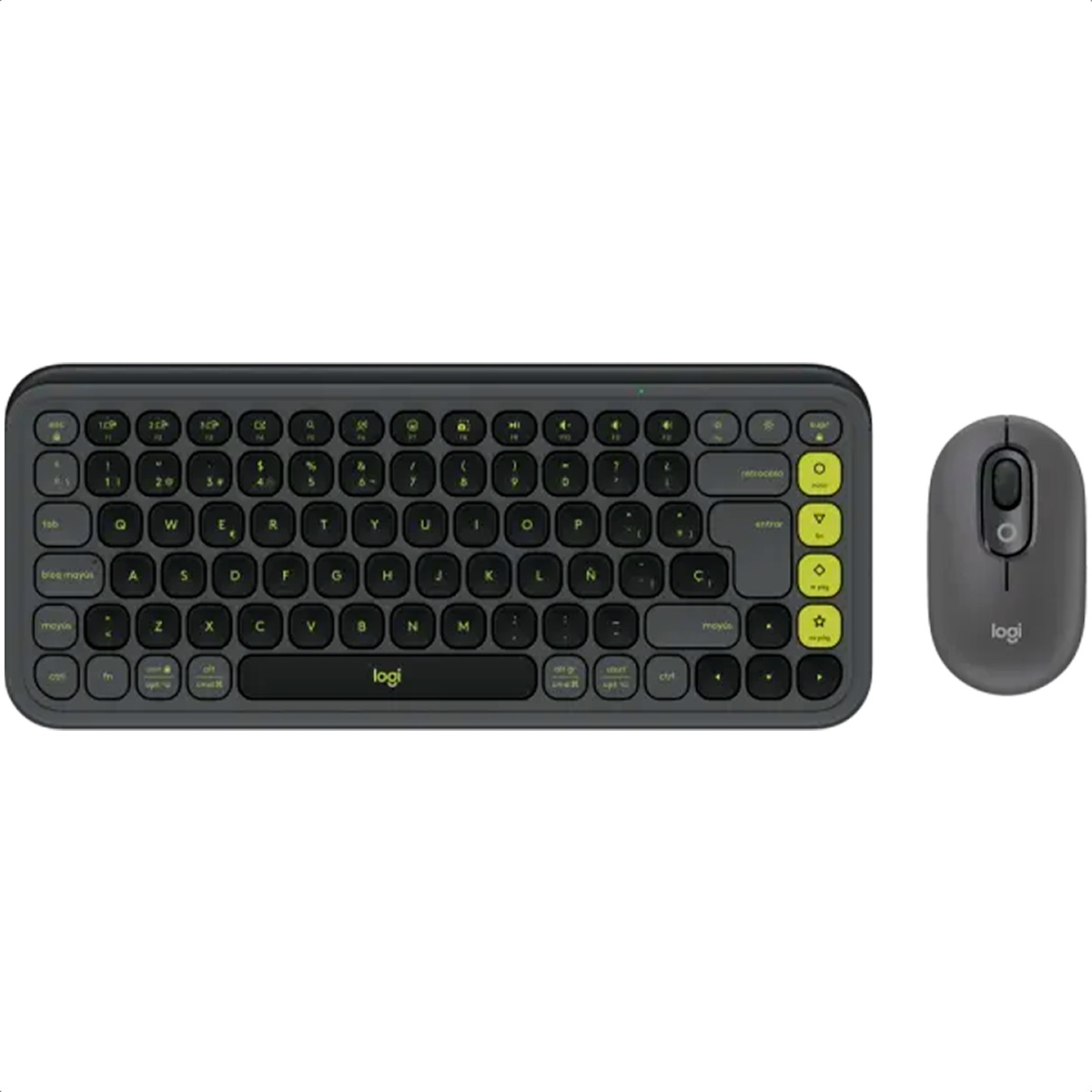Kit Teclado Y Mouse Logitech POP Icon Inalambrico Bluetooth Grafito 920-013052