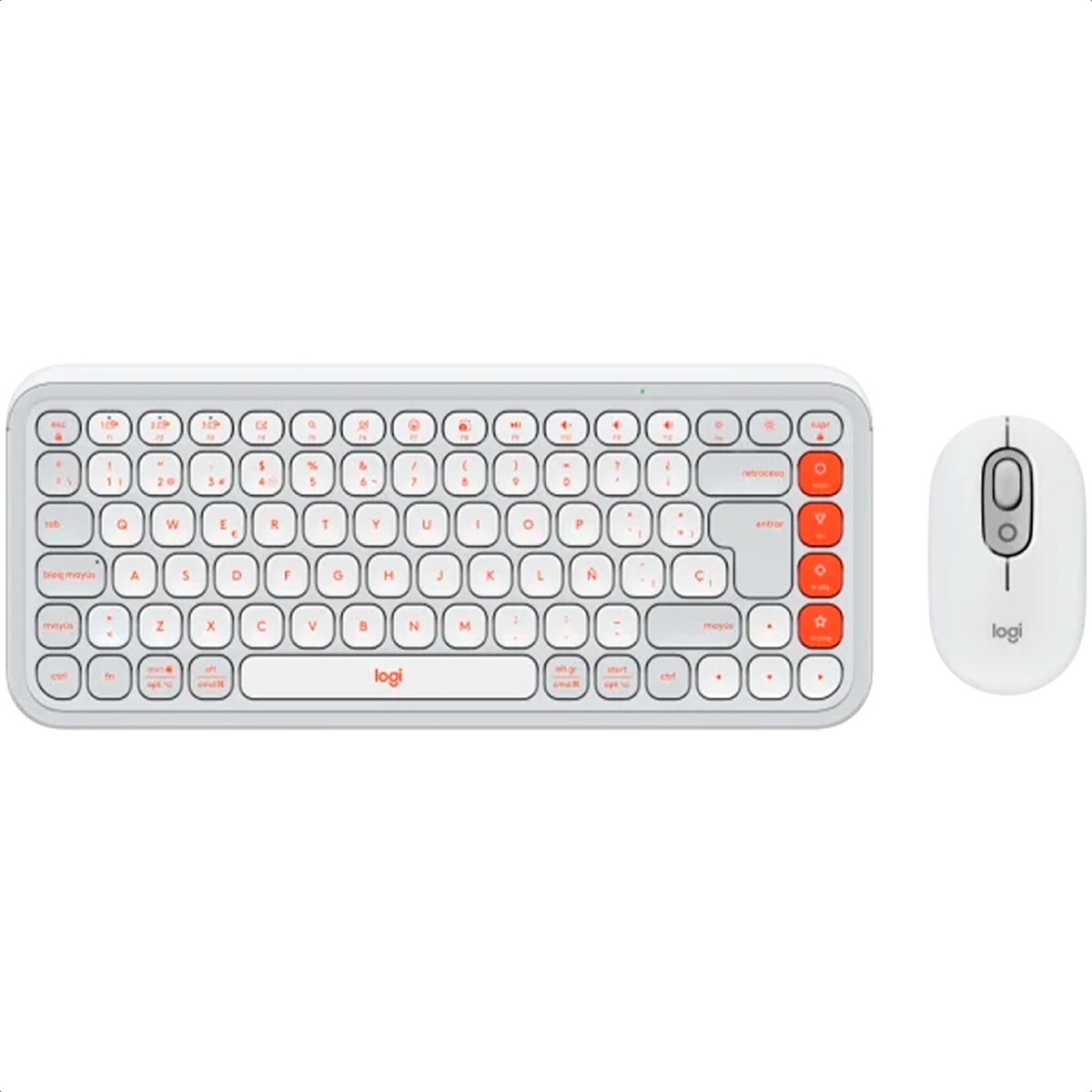 Kit Teclado Y Mouse Logitech POP Icon Inalambrico Bluetooth Blanco 920-013055