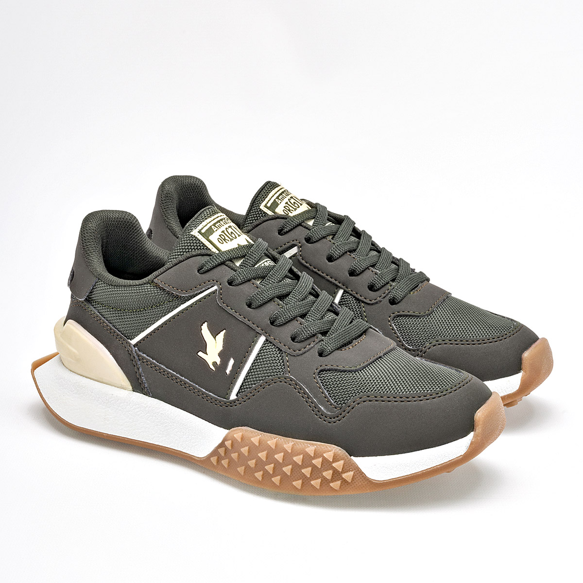 TENIS CASUAL AMERICAN FIRE PARA HOMBRE A89 COLOR OLIVO LATE
