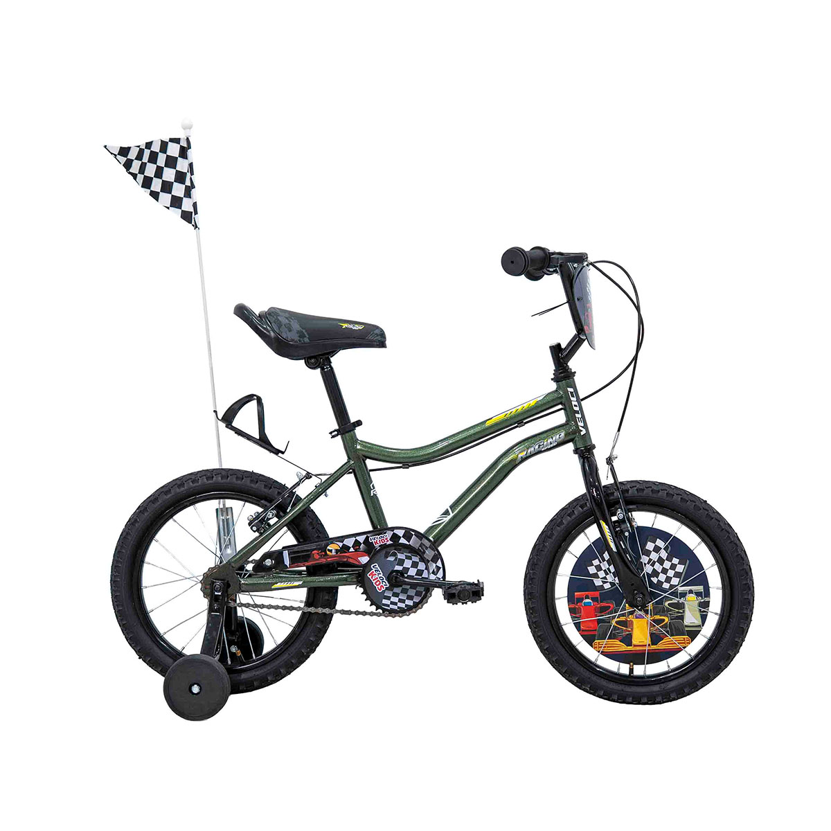 Bicicleta Infantil Rodada 16 de Acero Veloci Racing BMX Color Verde