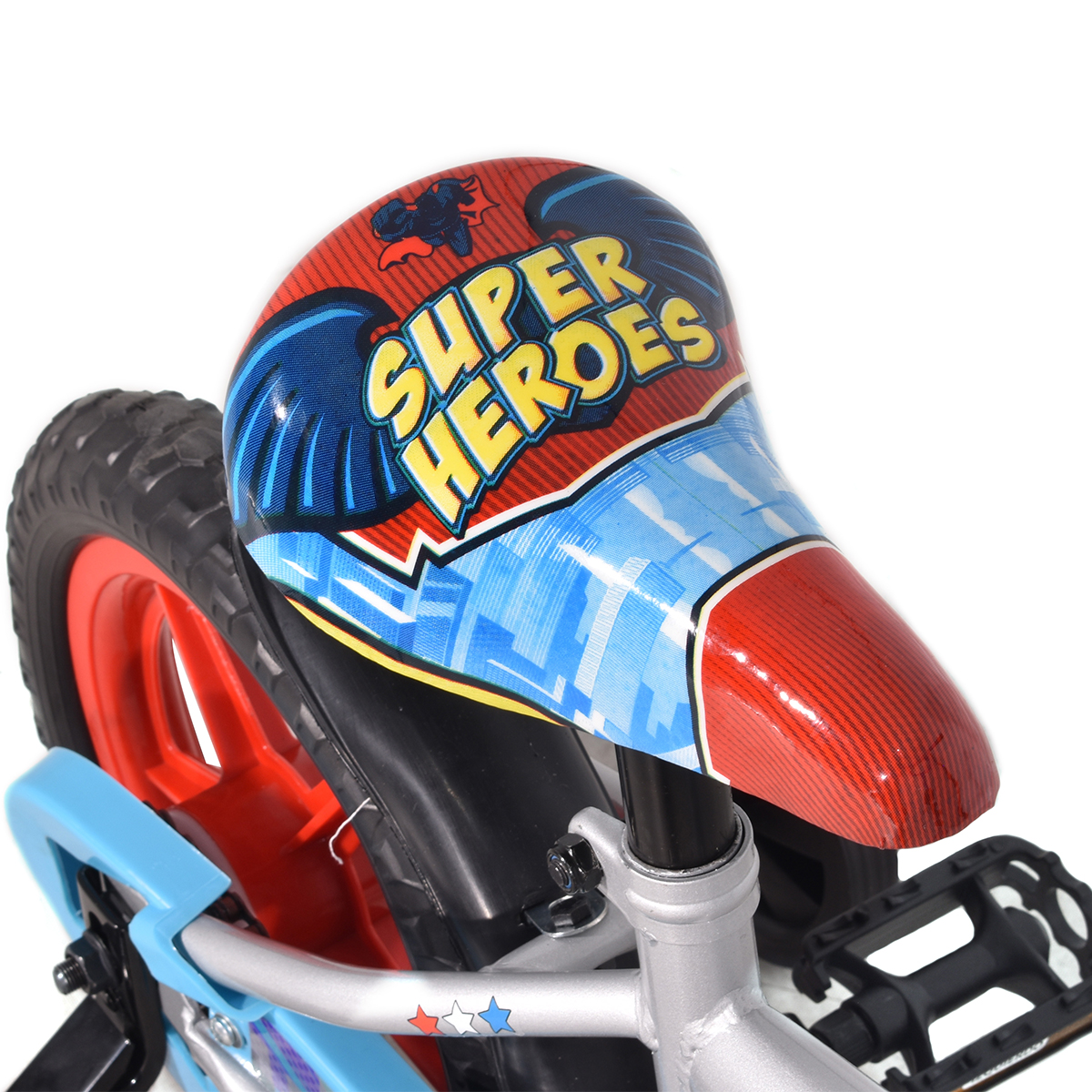 Bicicleta Veloci Street Cross Super Heroes Eva Rodada 12 Plata Infantil