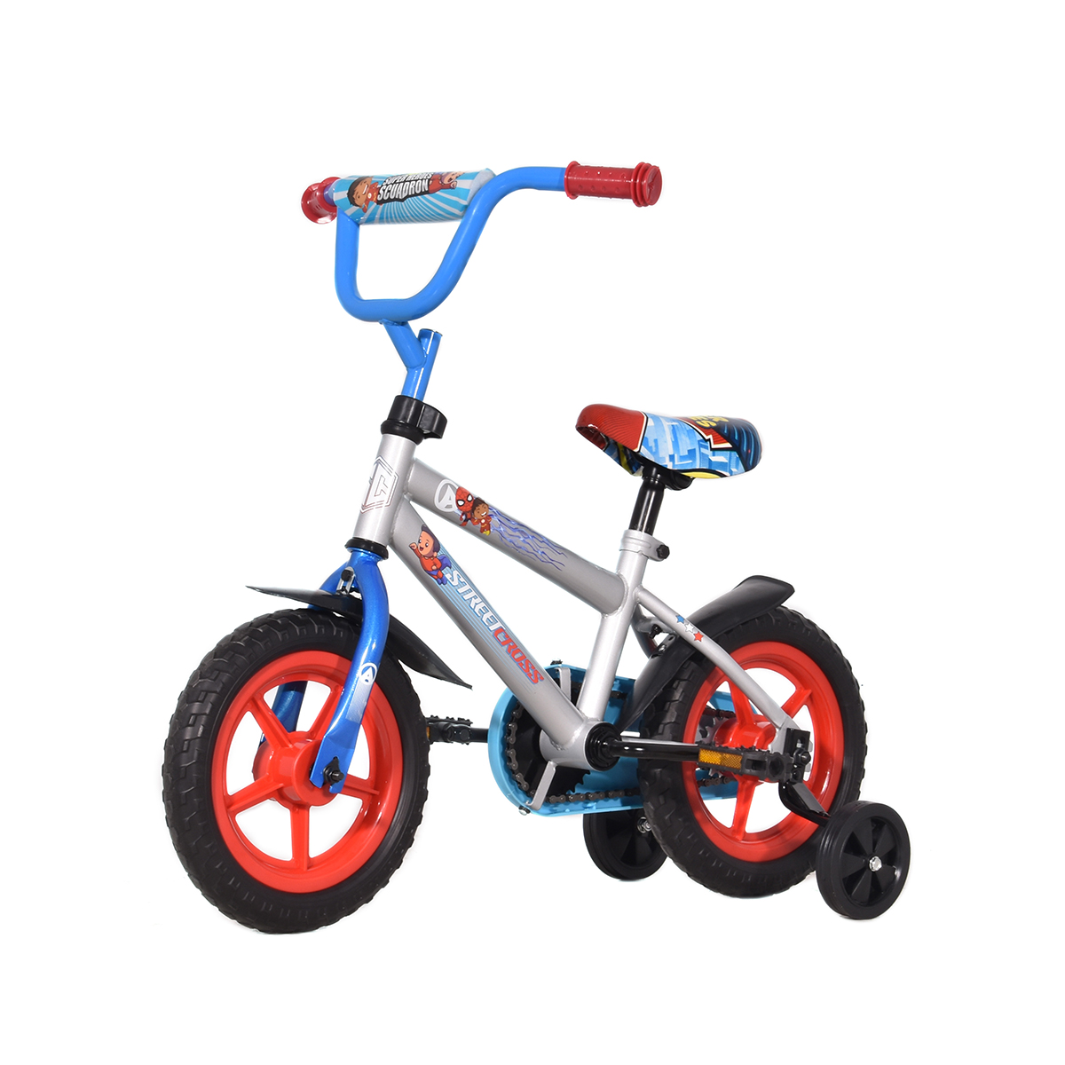 Bicicleta Veloci Street Cross Super Heroes Eva Rodada 12 Plata Infantil