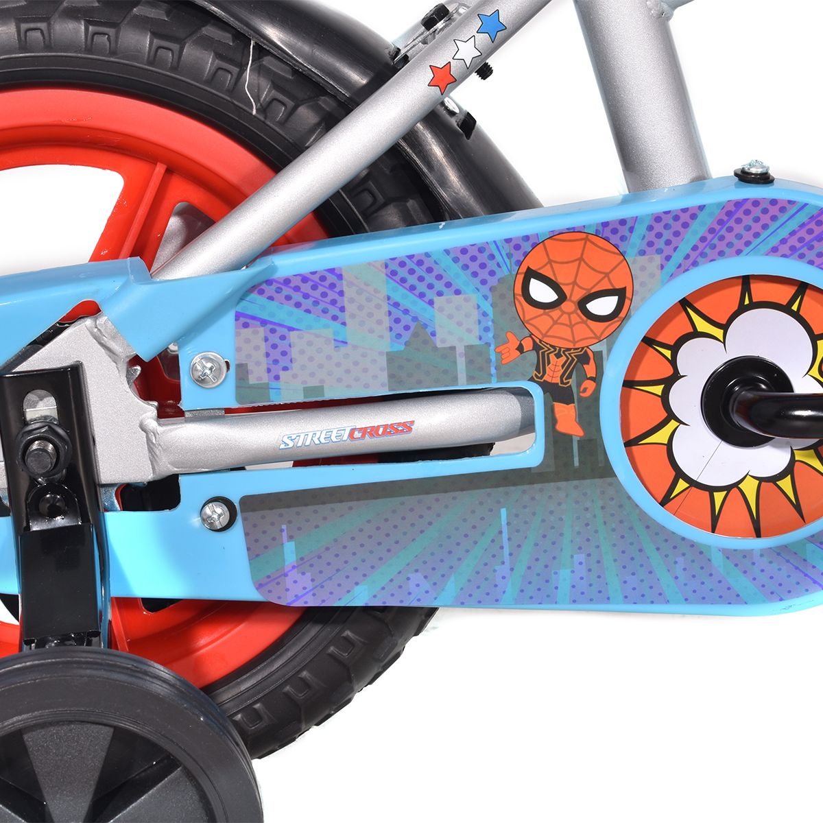 Bicicleta Veloci Street Cross Super Heroes Eva Rodada 12 Plata Infantil