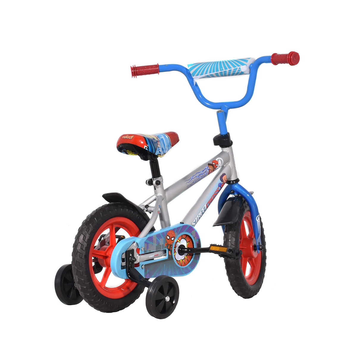 Bicicleta Veloci Street Cross Super Heroes Eva Rodada 12 Plata Infantil
