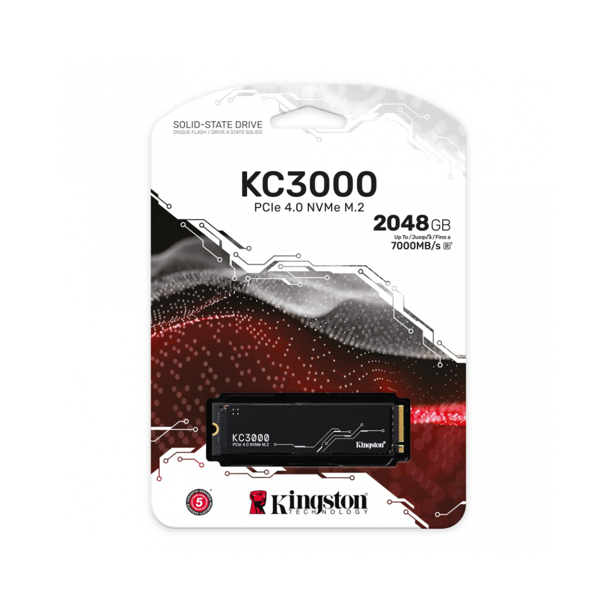 SSD Kingston KC3000 NVMe, 2TB, M.2, 7000 MB/s Escritura, 7000 MB/s Lectura, PCI Express 4.0