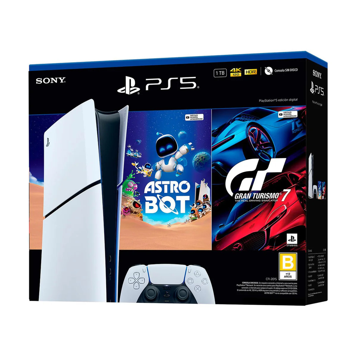 PlayStation 5 Edición Digital 1Tb Bundle Astro Bot + GT7