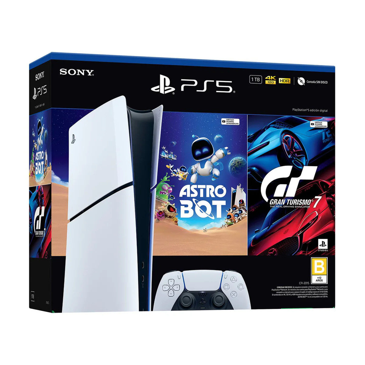 PlayStation 5 Edición Digital 1Tb Bundle Astro Bot + GT7