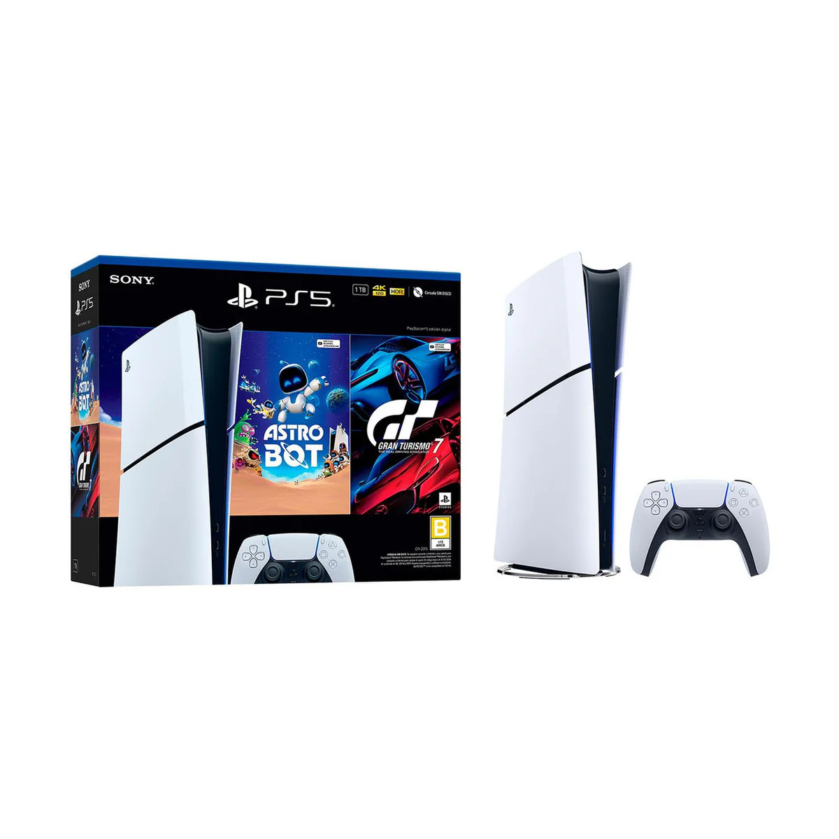 PlayStation 5 Edición Digital 1Tb Bundle Astro Bot + GT7