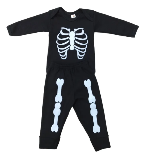 Disfraz Calaverita Pañalero, Pants Bebé + Calabaza De Regalo