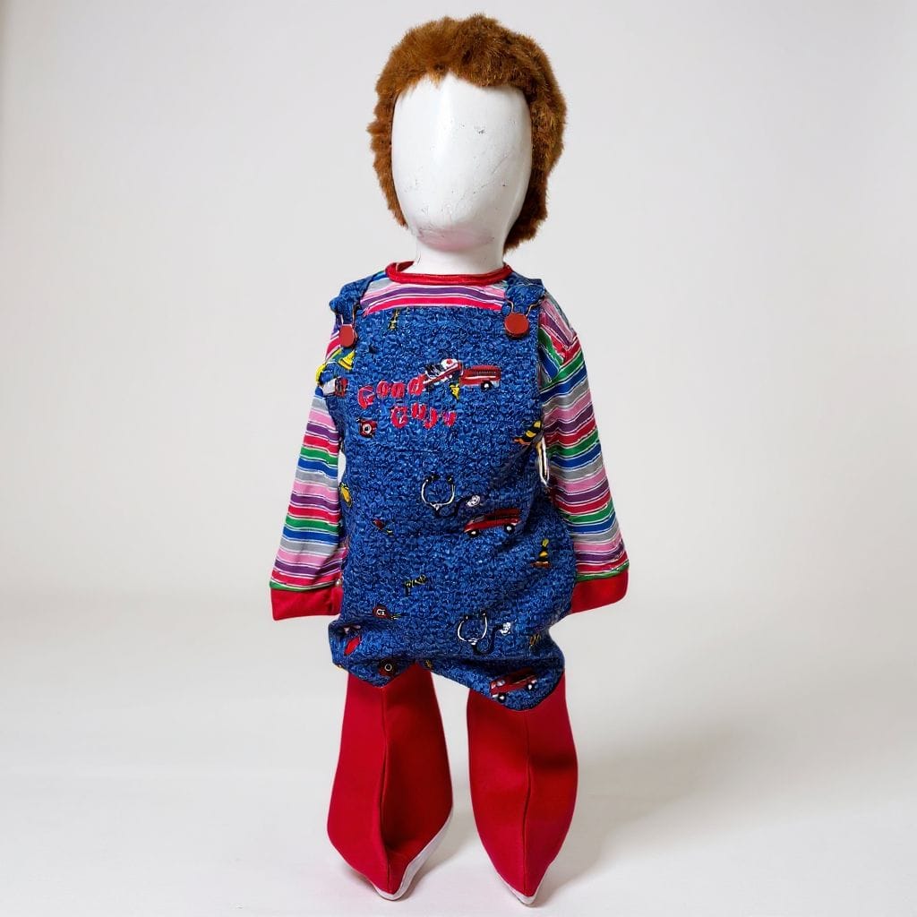 Disfraz Halloween O día de muertos película Muñeco CHUCKY niño 2 A 10 Años, Incluye botas y  Peluca
