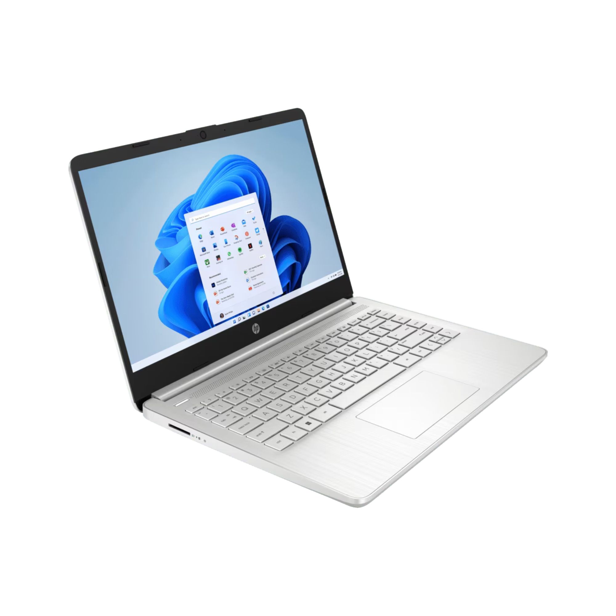 HP 14-dq0532la de 14'', Intel Celeron N4120, 4 GB RAM, 128 GB SSD NVMe, Windows 11 Home, Plata
