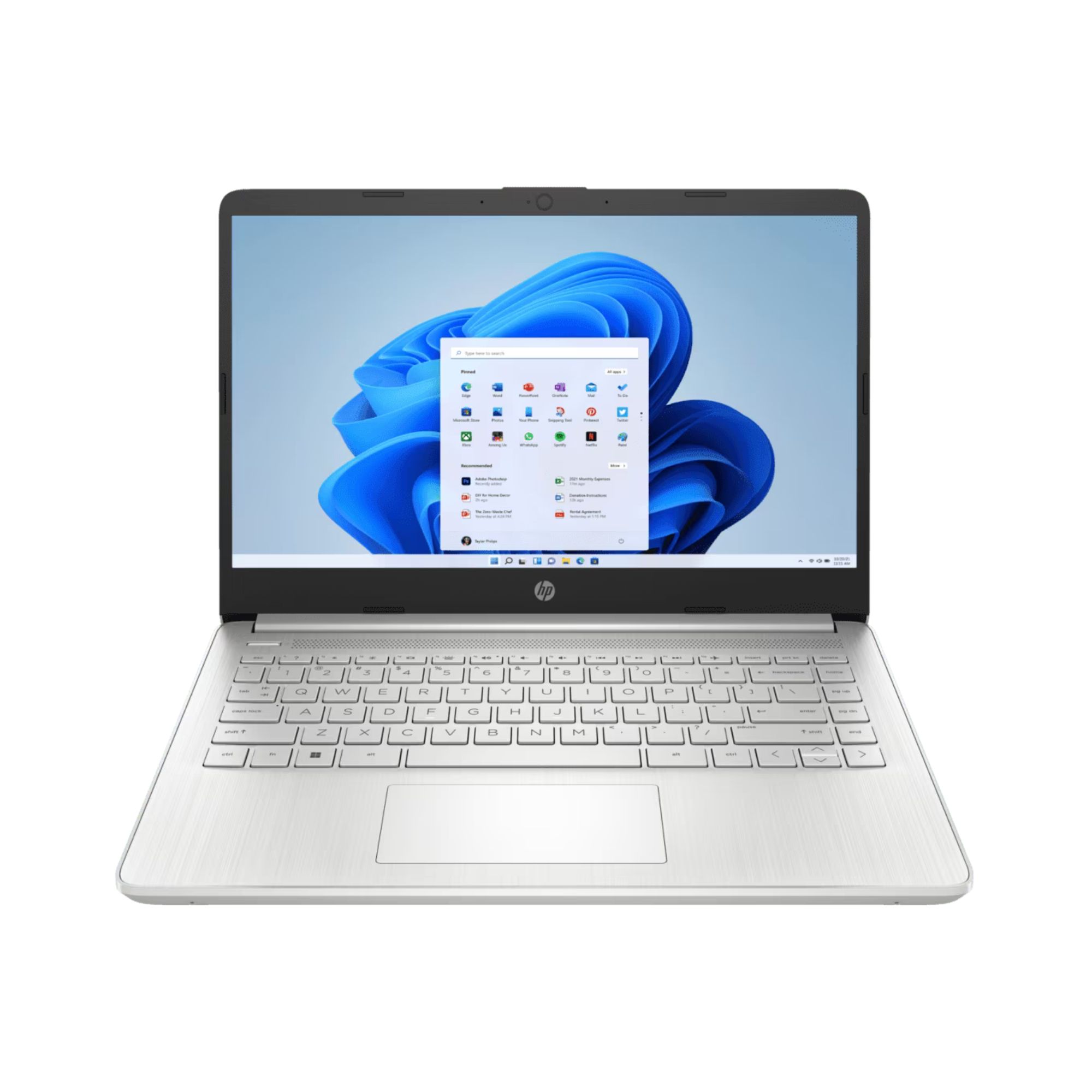 HP 14-dq0532la de 14'', Intel Celeron N4120, 4 GB RAM, 128 GB SSD NVMe, Windows 11 Home, Plata