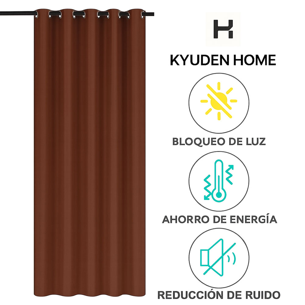 Cortinas Blackout para bloquear luz y ruido Chocolate Kyuden Home.