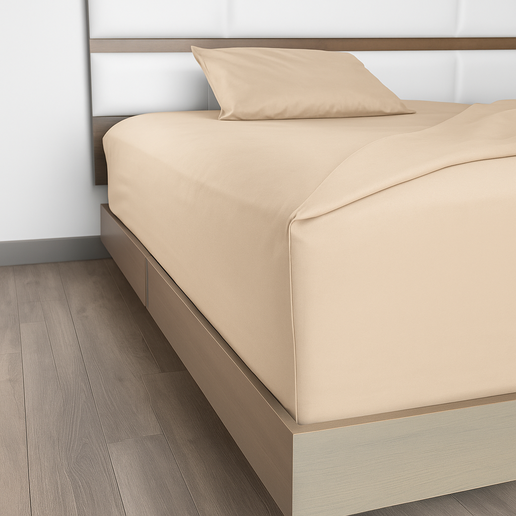 Juego de Sábanas Básica Algodón Percal 200 -Individual -Beige