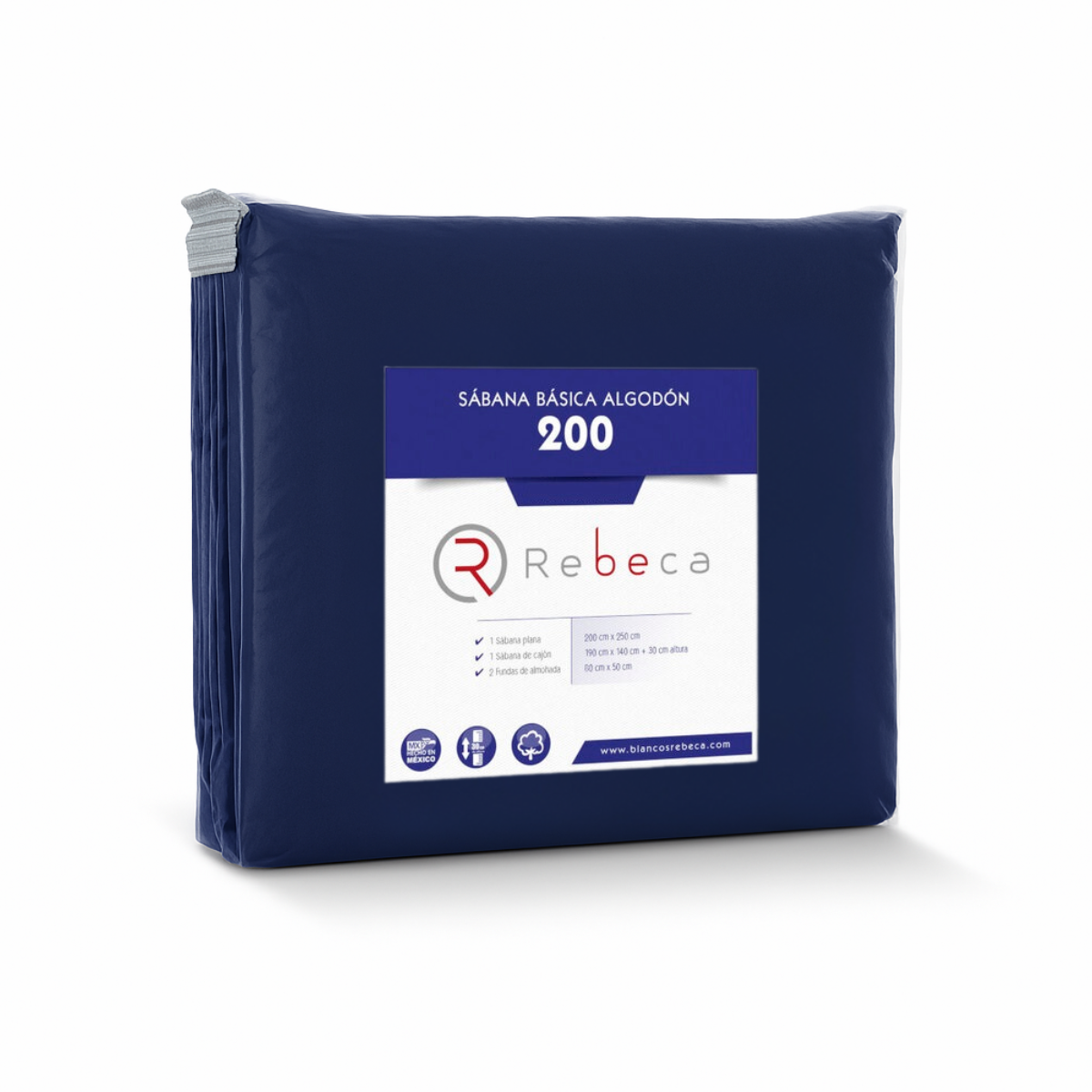 Juego de Sábanas Básica Algodón Percal 200 -Matrimonial -Marino