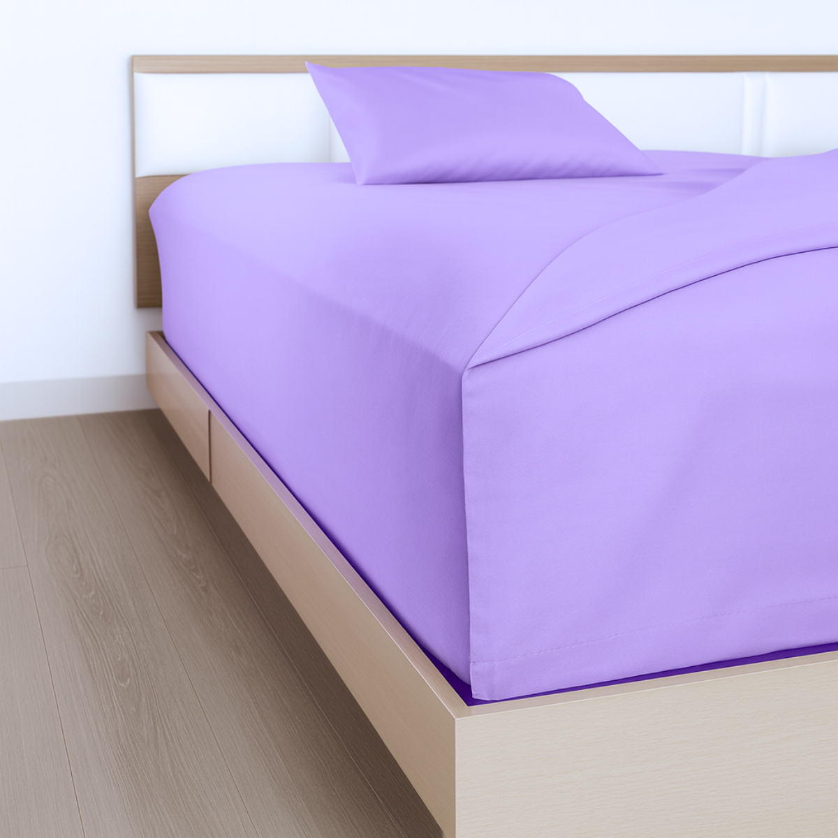 Juego de Sábanas Básica Algodón Percal 200 -Matrimonial -Lavanda