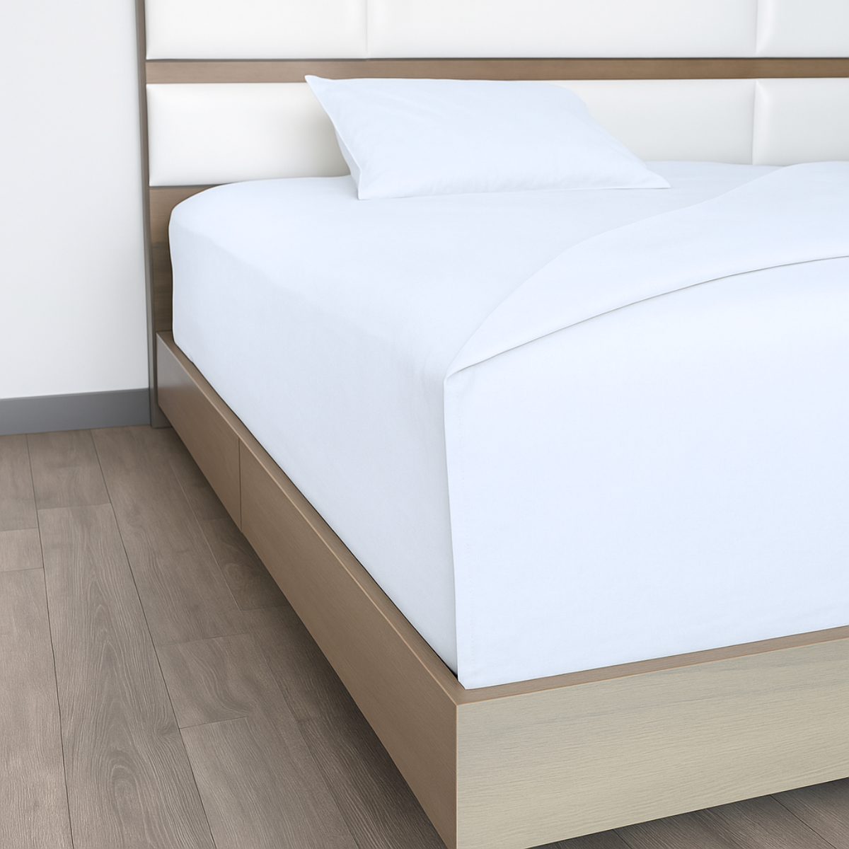 Juego de Sábanas Básica Algodón Percal 200 -Queen Size -Blanco