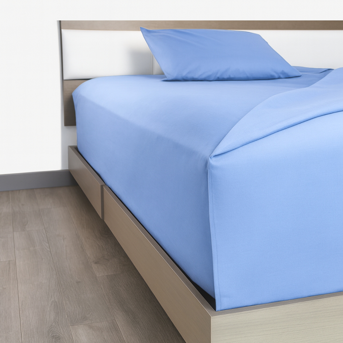 Juego de Sábanas Básica Algodón Percal 200 -King Size -Cielo