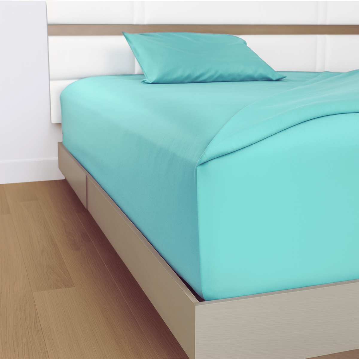 Juego de Sábanas Básica Algodón Percal 200 -Queen Size -Agua