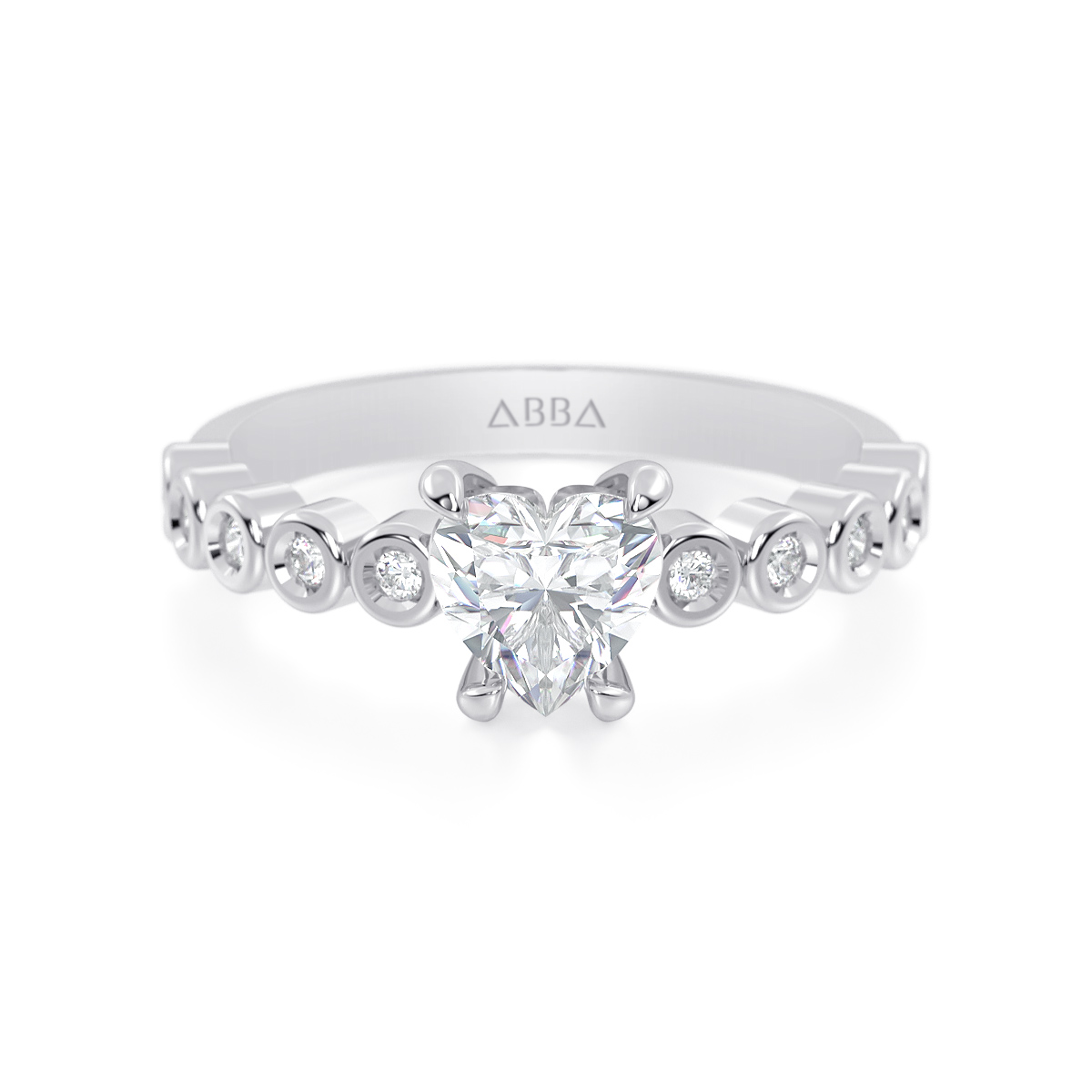 Anillo De Compromiso Mujer Oro Blanco 9k Con Diamante De Laboratorio 0.16 Ct - Color F, Pureza VS1, Tallas 10 A 20, Diseño Solitario Elegante